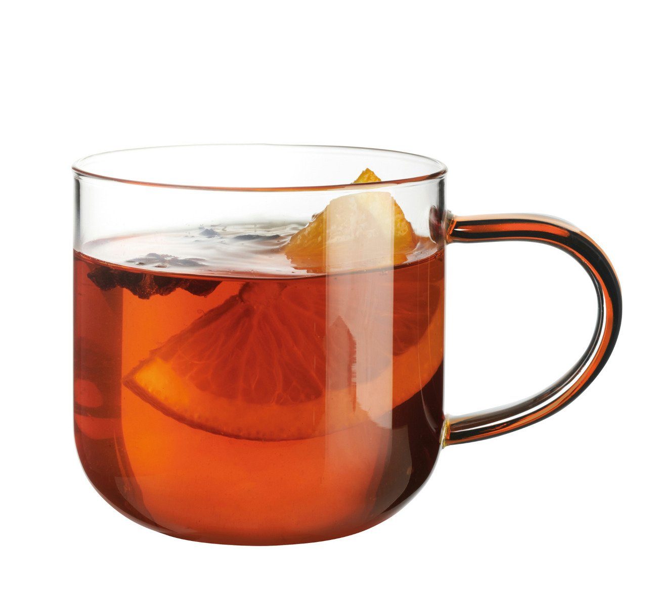 ASA SELECTION Becher coppa Glas Becher mit ginger Henkel 0,4l, Glas, Geschirr