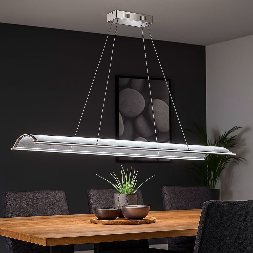 WOFI LED-Hängeleuchte, LED-Leuchtmittel fest verbaut, Warmweiß, Neutralweiß, Tageslichtweiß, Pendelleuchte Hängelampe Pendelleuchte Esszimmer Alu gebürstet