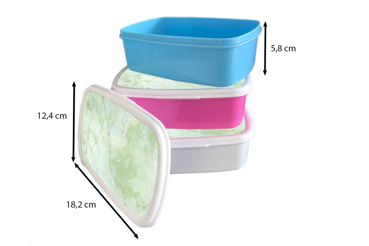 Brotdose, und (2-tlg), Lunchbox Brotbox mit Erwachsene, für Kunststoff, und für Schattierungen, Gestein Kinder Buntes MuchoWow Mädchen Jungs weiß