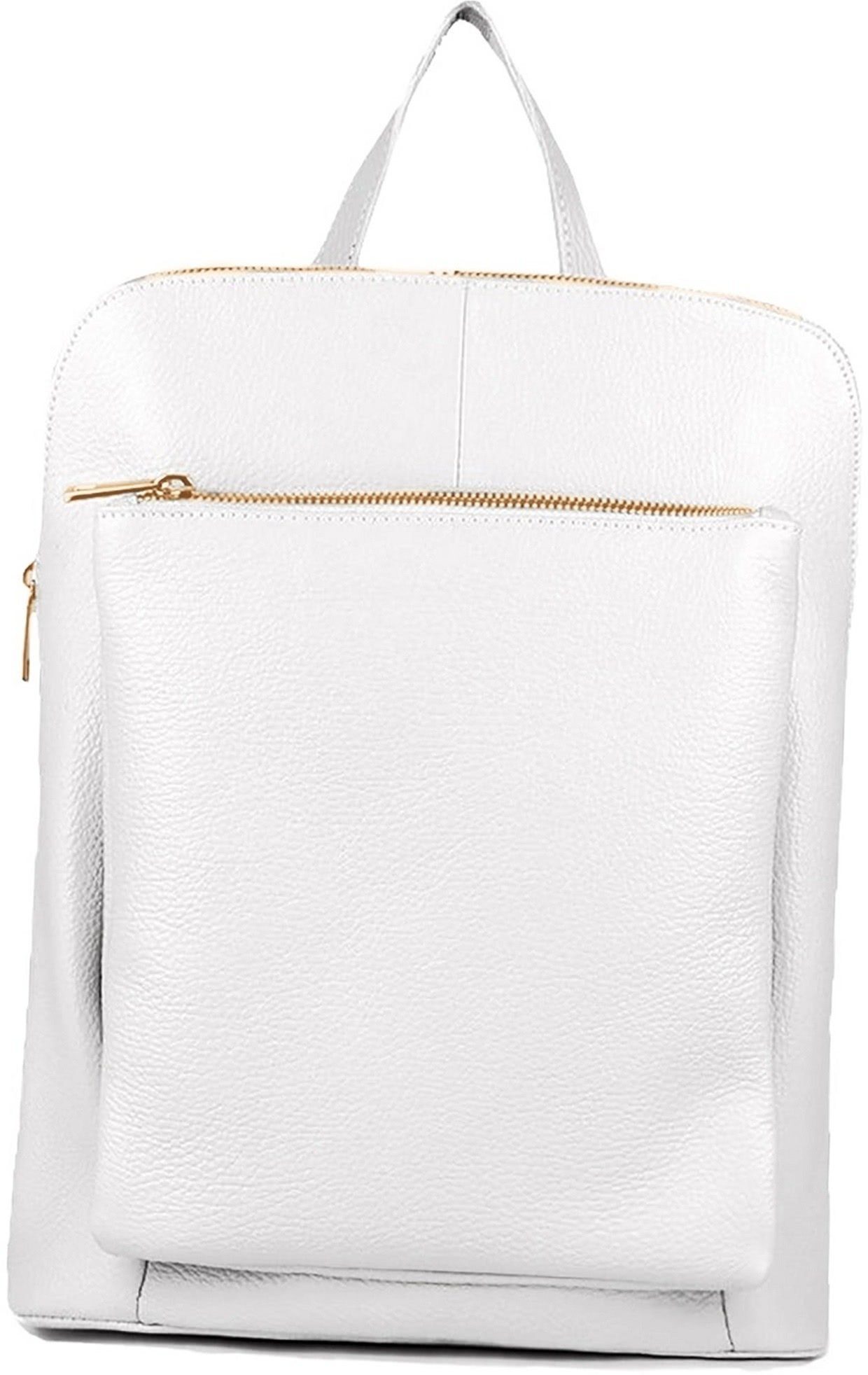 FLORENCE Cityrucksack Florence Damen Rucksack Echtleder (Cityrucksack), Damen Tasche Echtleder weiß, Made-In Italy