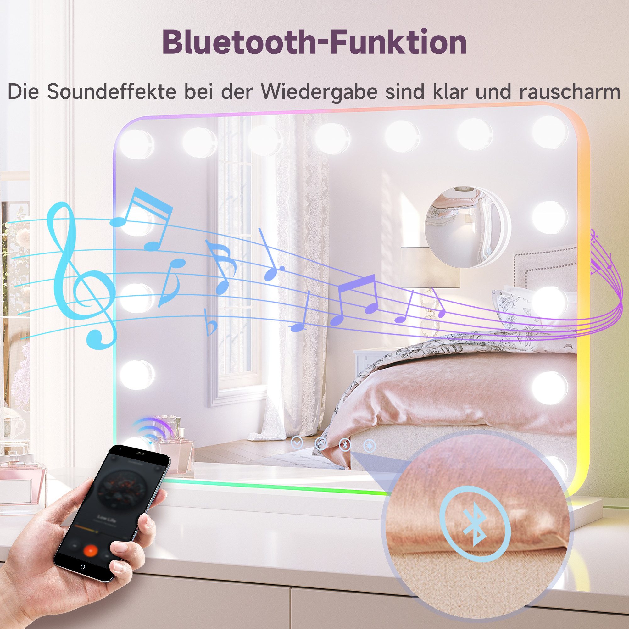 SONNI Schminkspiegel Kosmetikspiegel 15LED Schminkspiegel mit günstig online kaufen