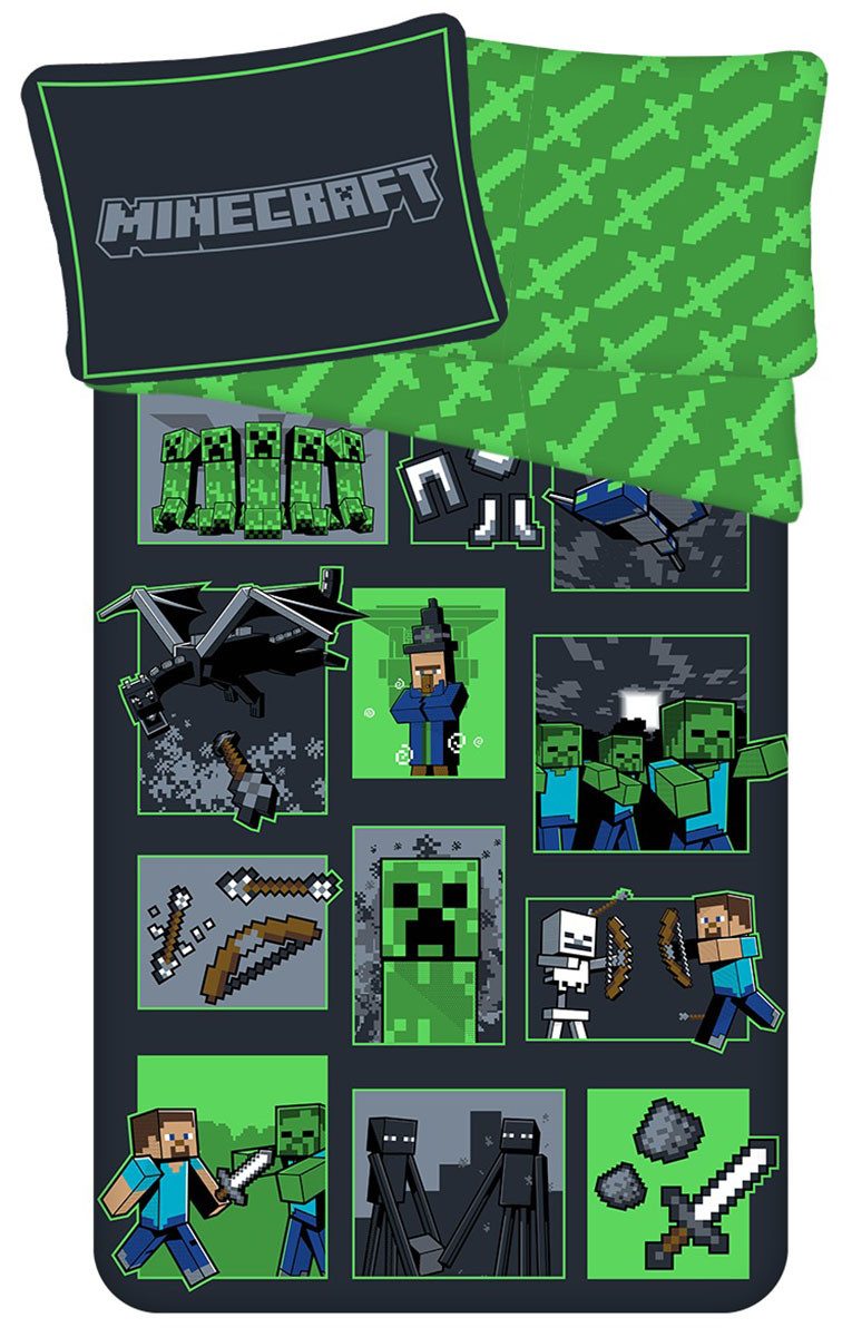 Minecraft Kinderbettwäsche Minecraft, Renforcé, 2 teilig