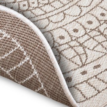 Teppich In- & Outdoor Wendeteppich Porto Creme Beige rund, NORTHRUGS, rund, Höhe: 5 mm