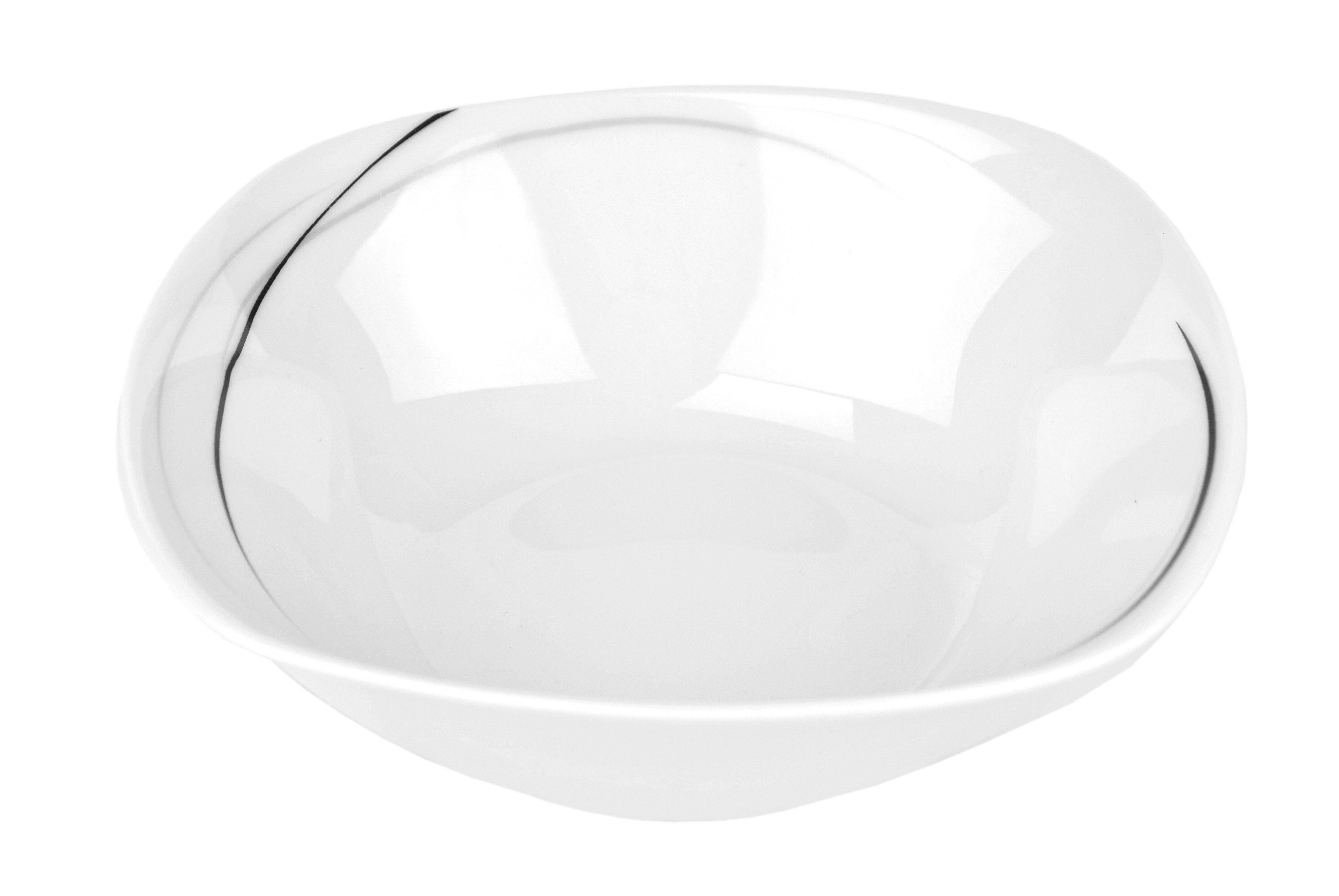 van Well Müslischale Müsli- Salatschale Phönix 14,2cm Porzellan weiß mit Dekor, Porzellan