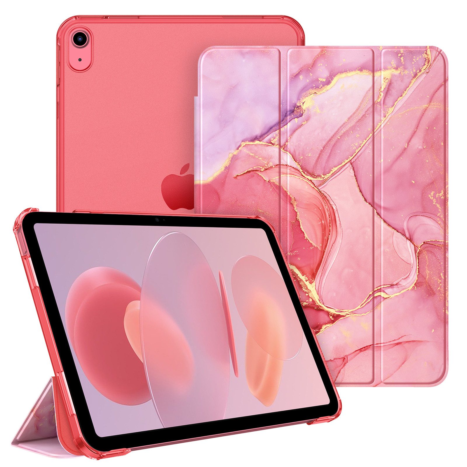 Fintie Tablet-Hülle für iPad 11. Generation 2025 (A16) 11 Zoll, iPad 10. Generation 2022 10.9 Zoll, Ultradünn Case mit transparenter Rückseite Abdeckung, Auto Schlaf/Wach