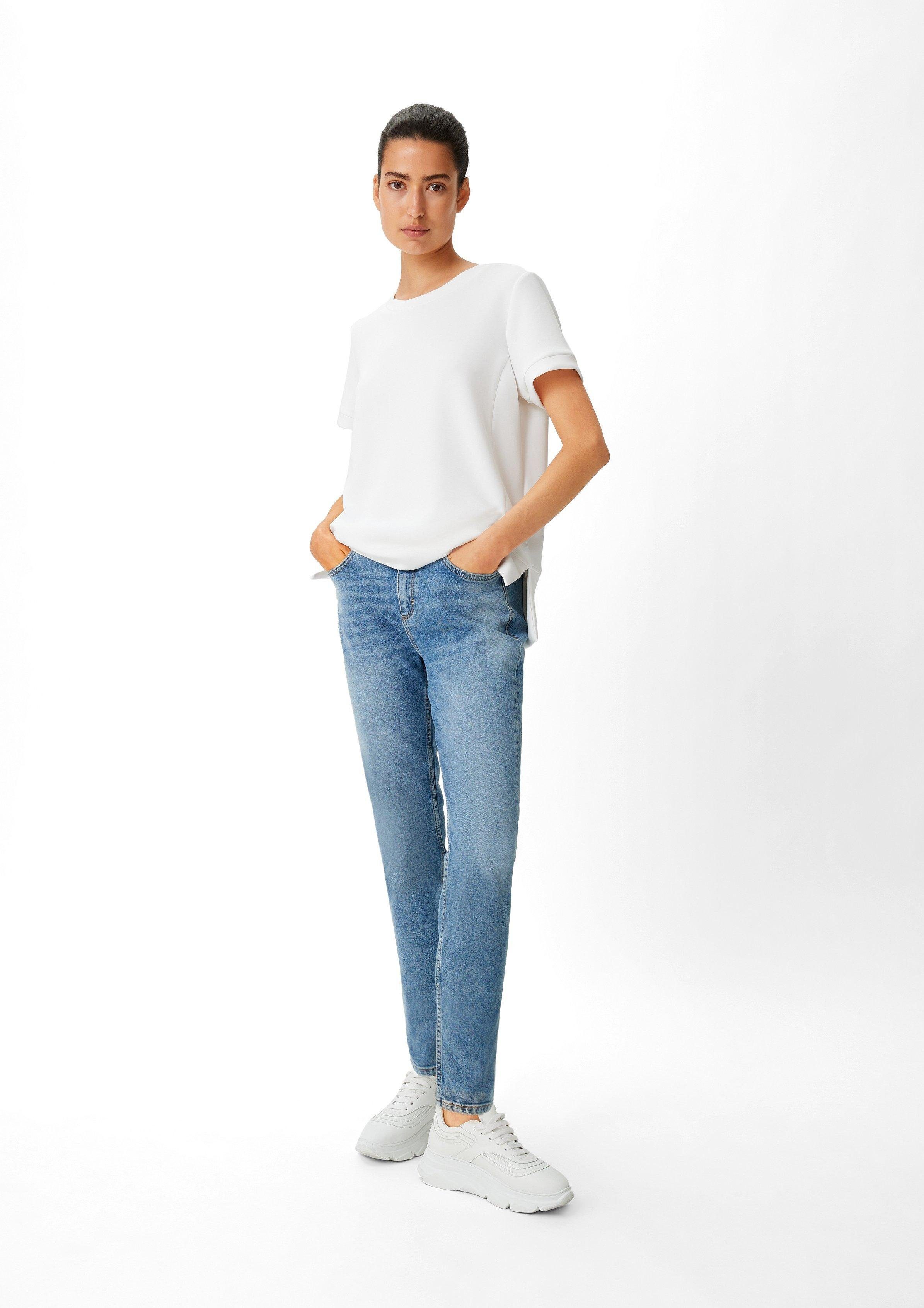 comma casual identity 5-Pocket-Jeans Skinny: Jeans aus Baumwollstretch Kontrast-Details, Waschung, Leder-Patch