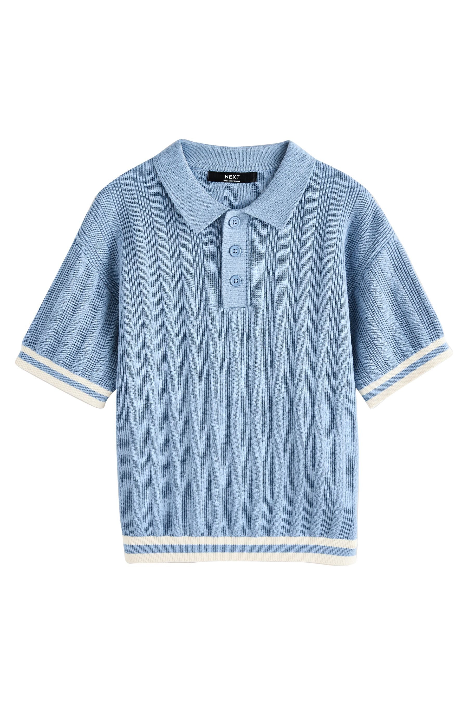 Next Polokragenpullover Strick-Poloshirt mit geknöpftem Kragen (1-tlg)