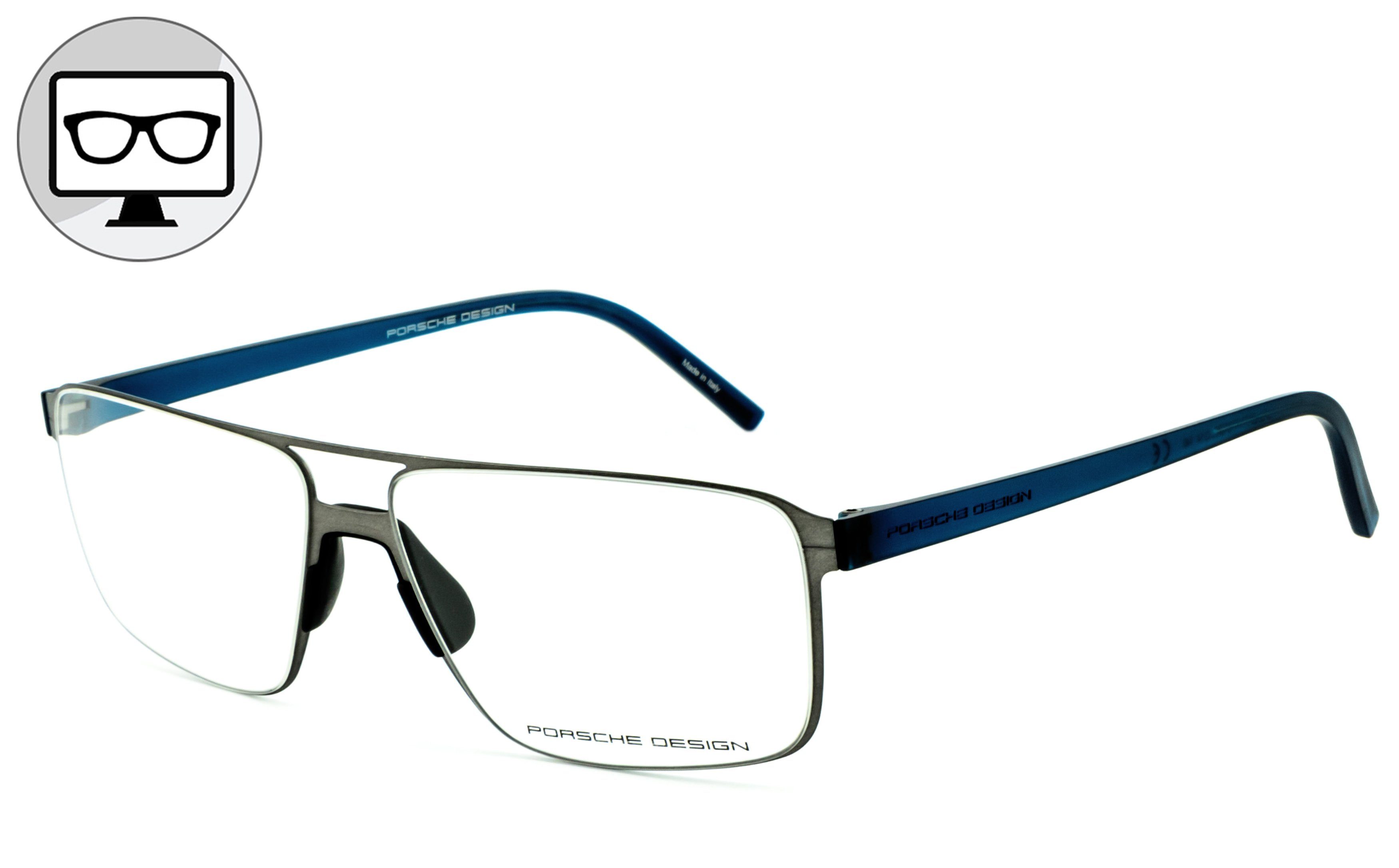 Bürobrille, Blaulicht PORSCHE Sehstärke Gamingbrille, Blaulichtfilter Bildschirmbrille, Brille, Design Brille, Brille ohne