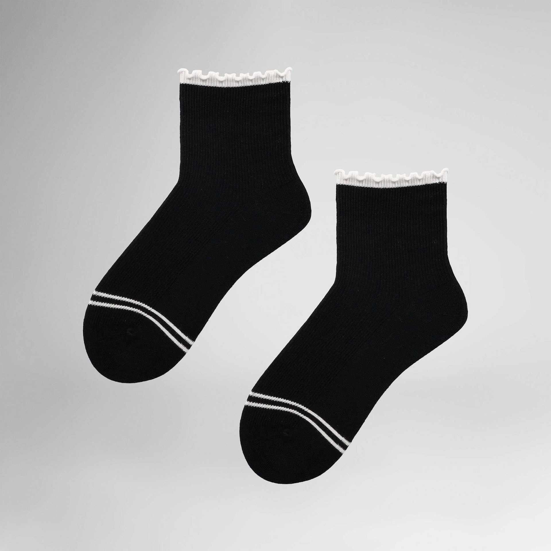 Hudson Basicsocken Curly (1-Paar) Socken mit Rüschenbund