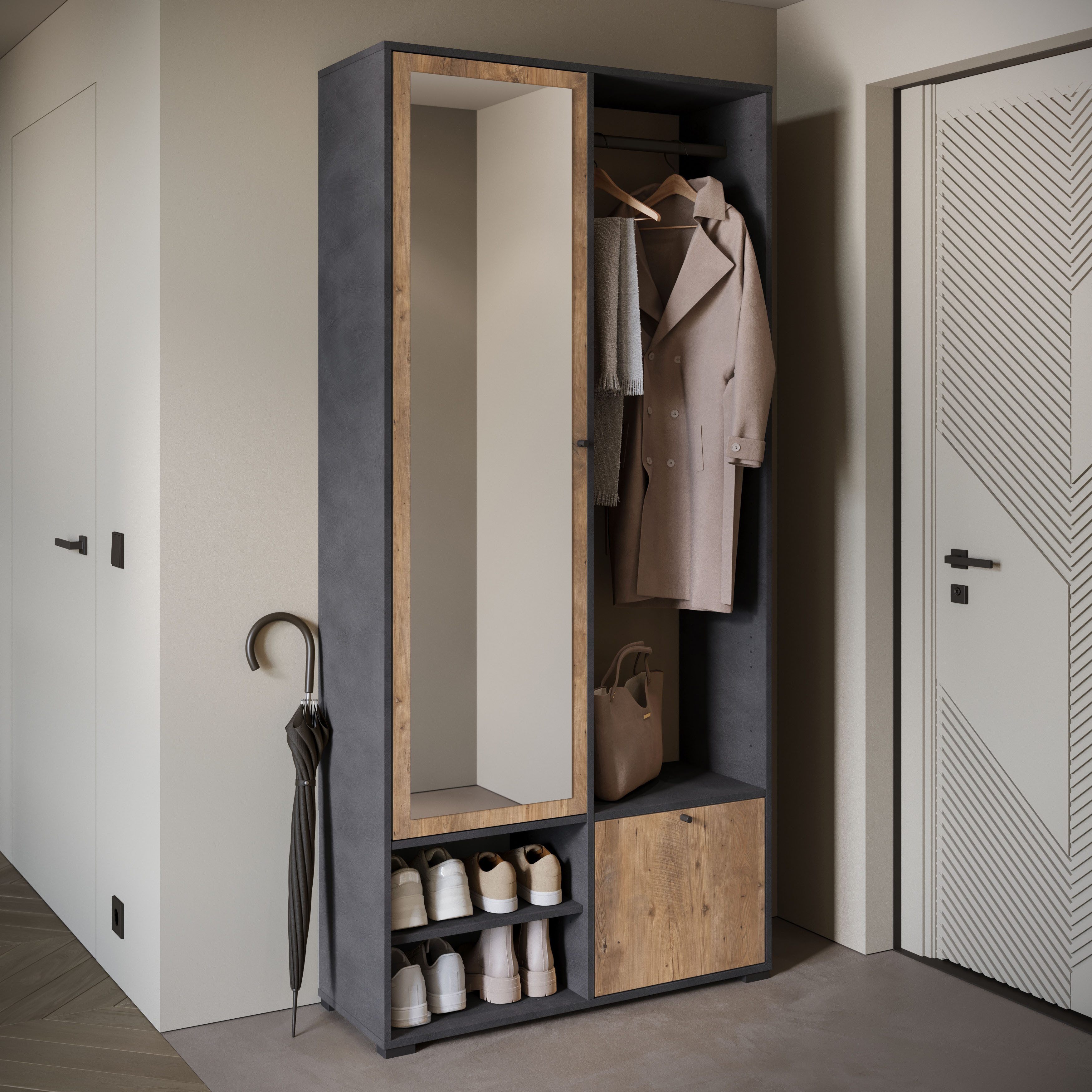 Home affaire Garderobenschrank DINO Kompaktgarderobe, Garderoben-Set DINO M günstig online kaufen