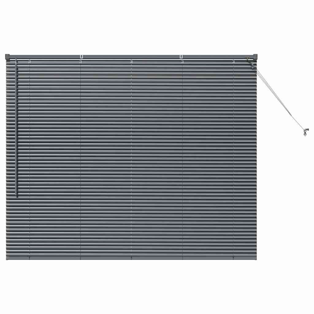 Rollo Balkenjalousien Dunkelgrau 130 x 160 cm Aluminium, vidaXL