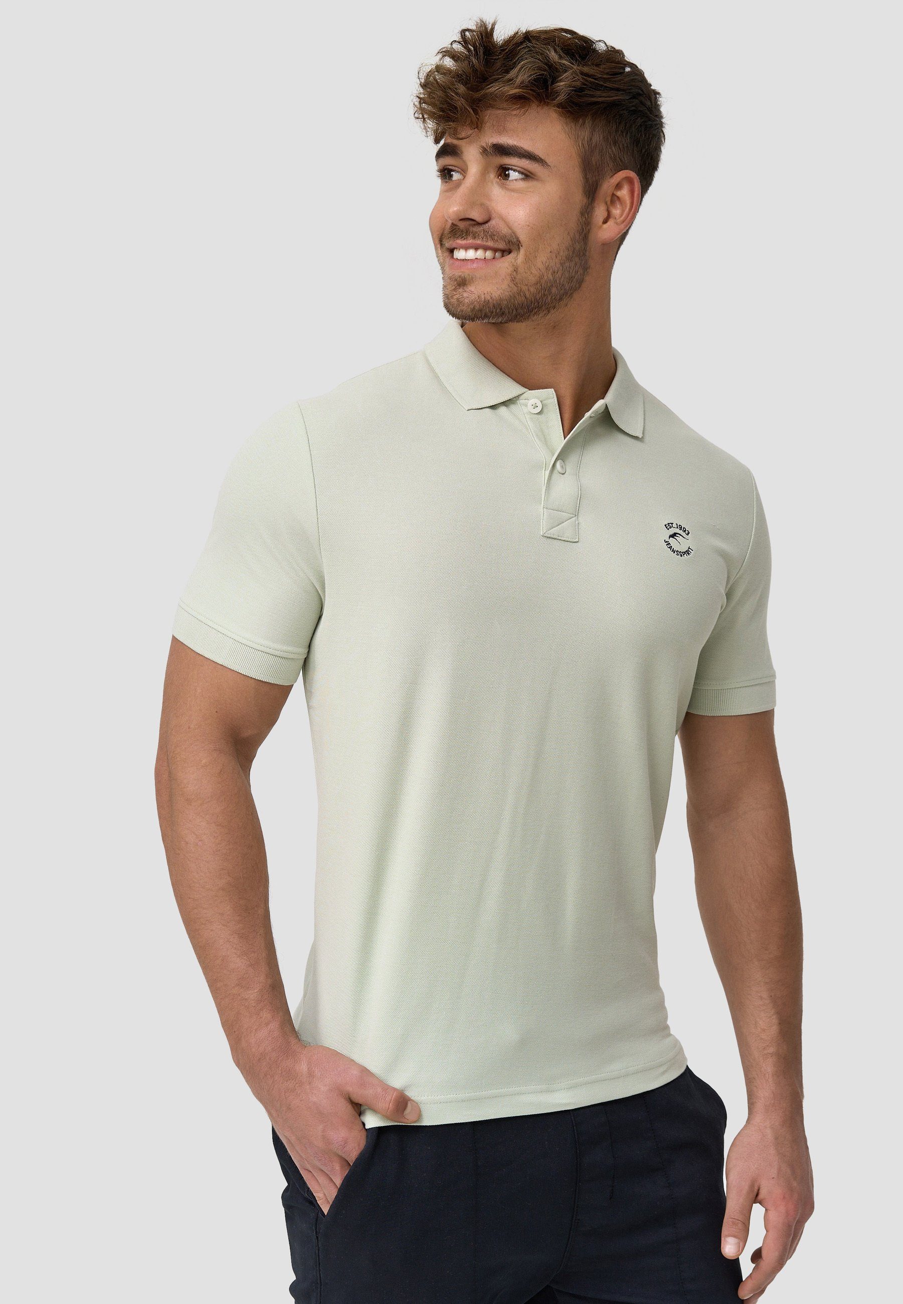 Indicode Poloshirt Herren Wadim Polo Shirt Herrenshirt mit feiner Logo-Stickerei auf der Brust