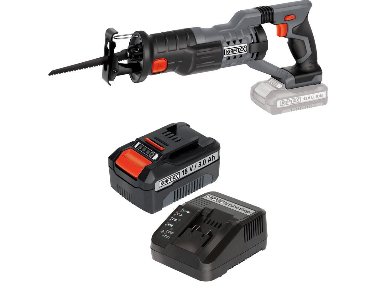 KRAFTIXX® Akku-Säbelsäge KX-RS 18/1 Li, Set, inkl. 3,0Ah Akku, kompatibel mit Einhell Power X-Change Akkusystem