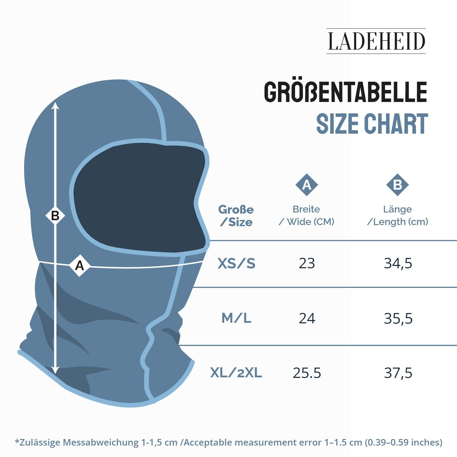 Ladeheid Sturmhaube Sturmhaube Skimaske Silverplus Thermoaktiv LA-146