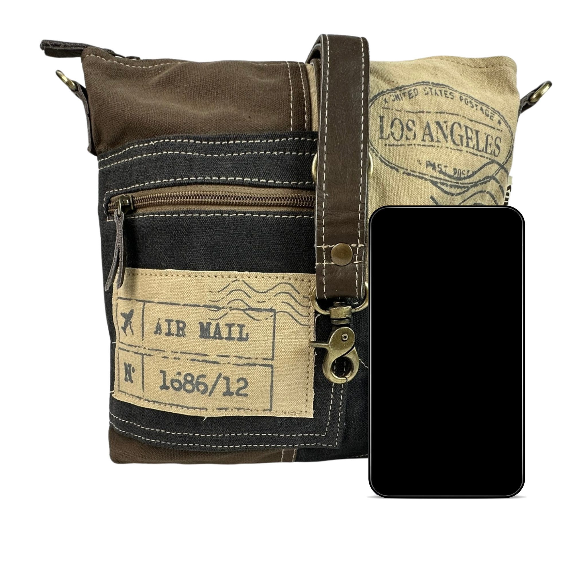 Sunsa Umhängetasche Sunsa Umhängetasche Vintage Schultertasche Canvas Crossbody Tasche Bag, Vintage Retro Aufdruck