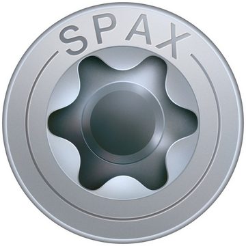 SPAX Spanplattenschraube Justierschraube, (Stahl weiß verzinkt, 100 St), 6x60 mm