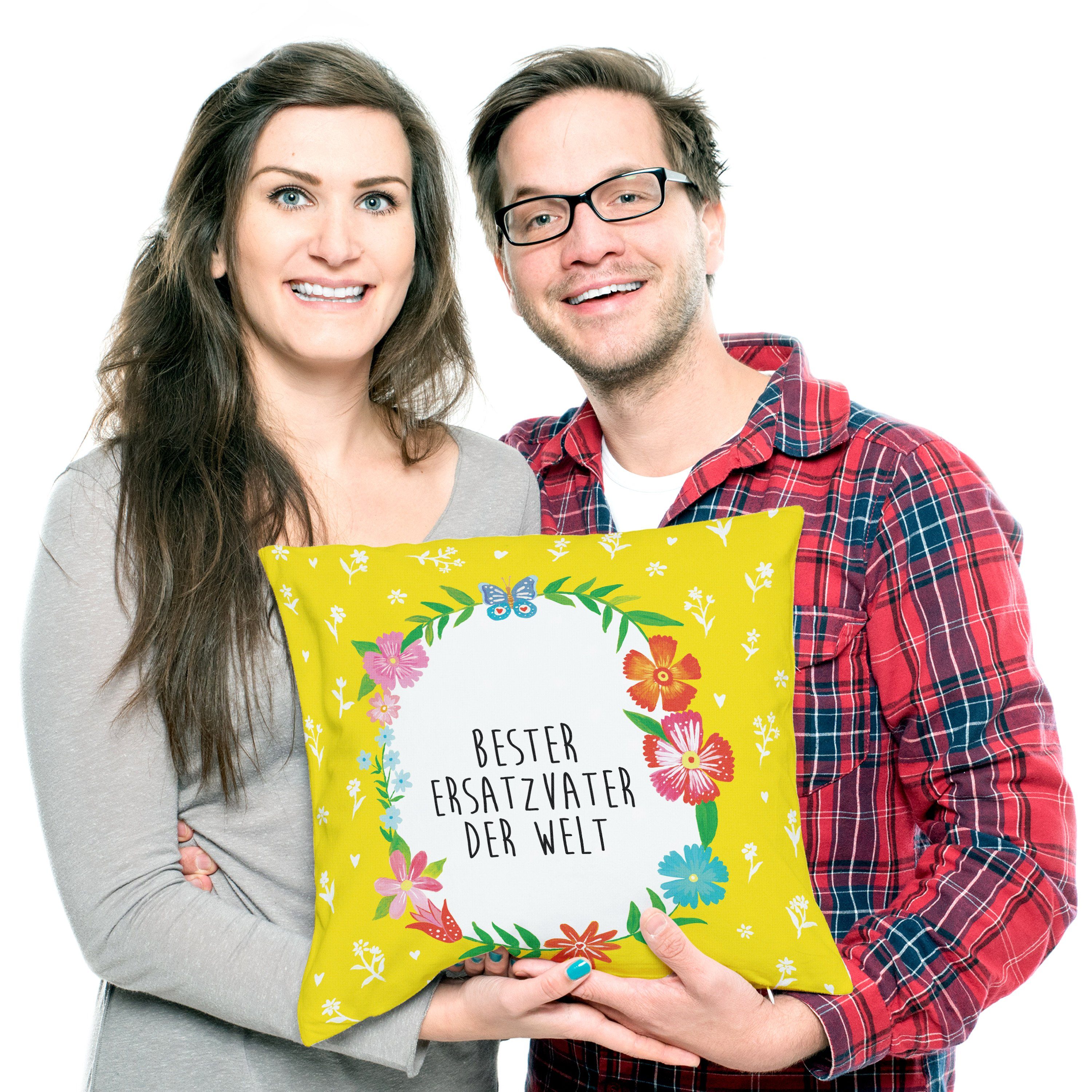 Motivkissen, Weiß Geburtstag, - Familie, Ersatzvater Panda Geschenk, Dekokissen Mrs. - Mr. Sofa &