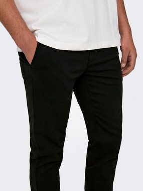 ONLY & SONS Chinohose Feine Chino Hose Slim Fit Twill Denim Stoffhose ONSMARK 6995 in Schwarz