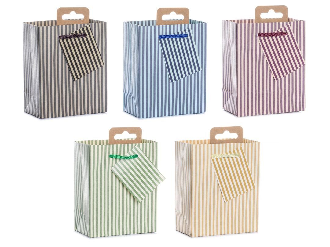 laro Geschenkbox Premium Klein Geschenktüten Geschenktaschen 10-100 Stk Mini Streifen (10 St)