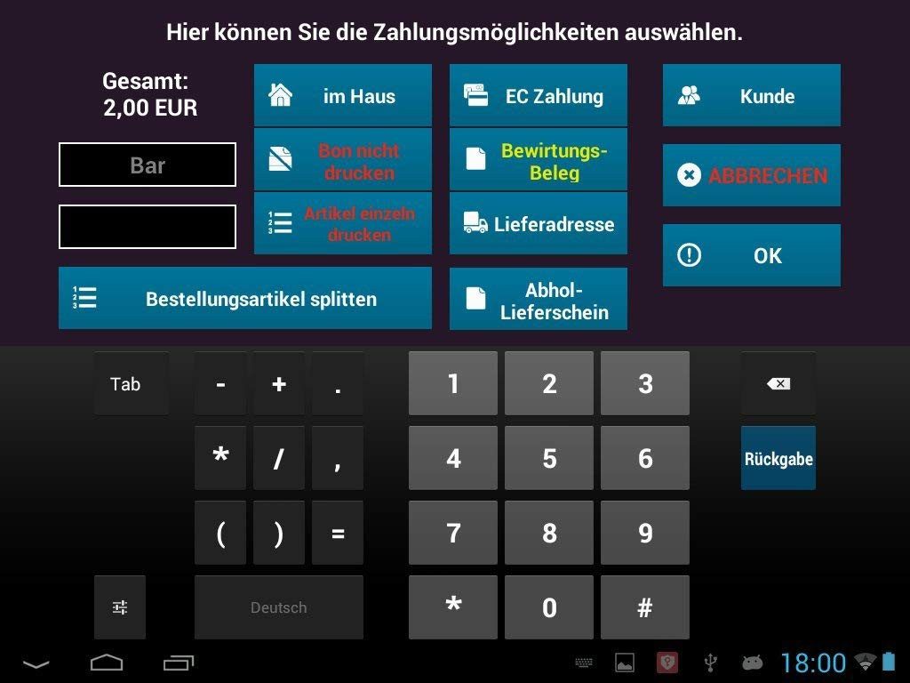 BlitzKasse Kassensystem 10" All-in-One Kasse für Handel und Lieferservice: Laden Imbiss Studio