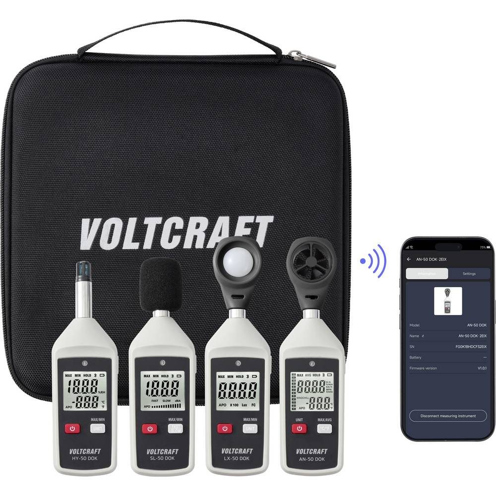 VOLTCRAFT Hygrometer Set-50 DOK Umweltmessgerät Report-Funktion VC-18828305, Report-Funktion