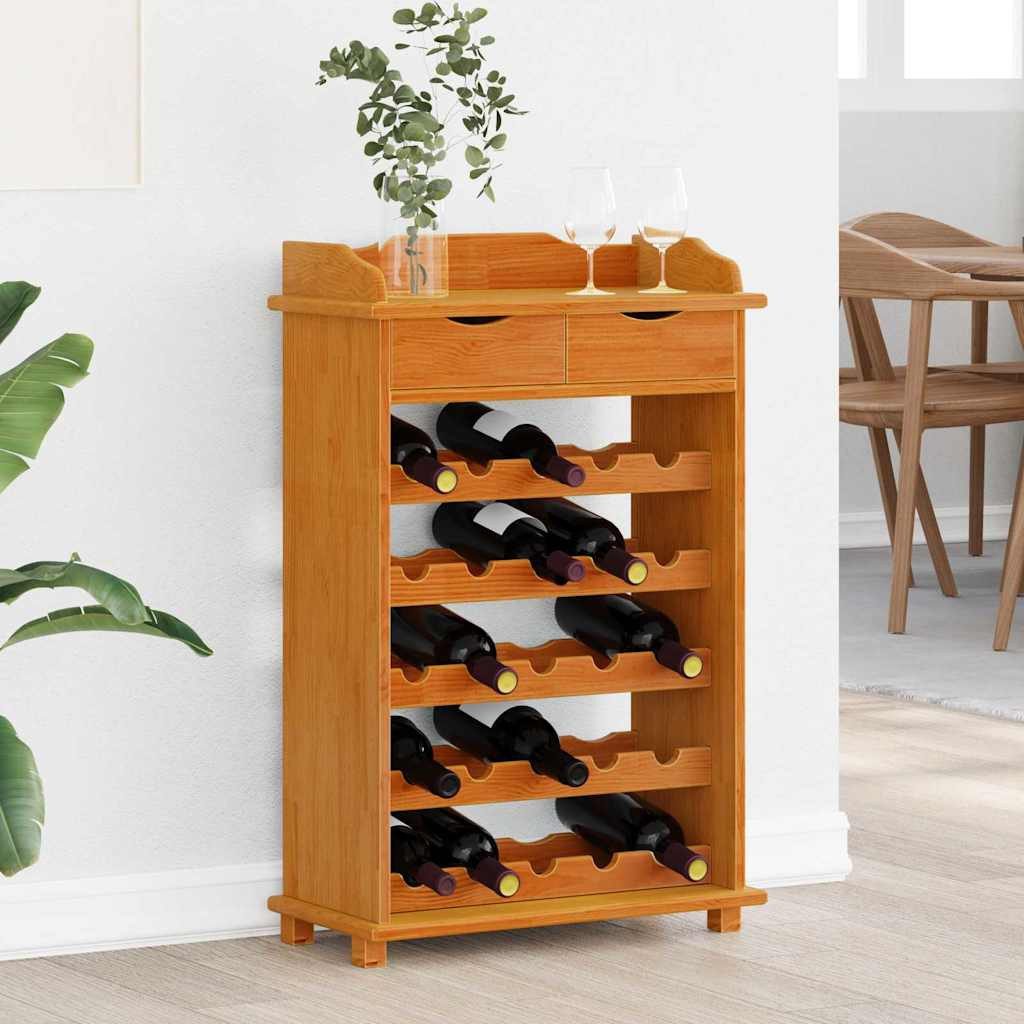 vidaXL Weinregal Weinregal Braun 58 x 28 x 90 cm Massives Kiefernholz, 1-tlg.