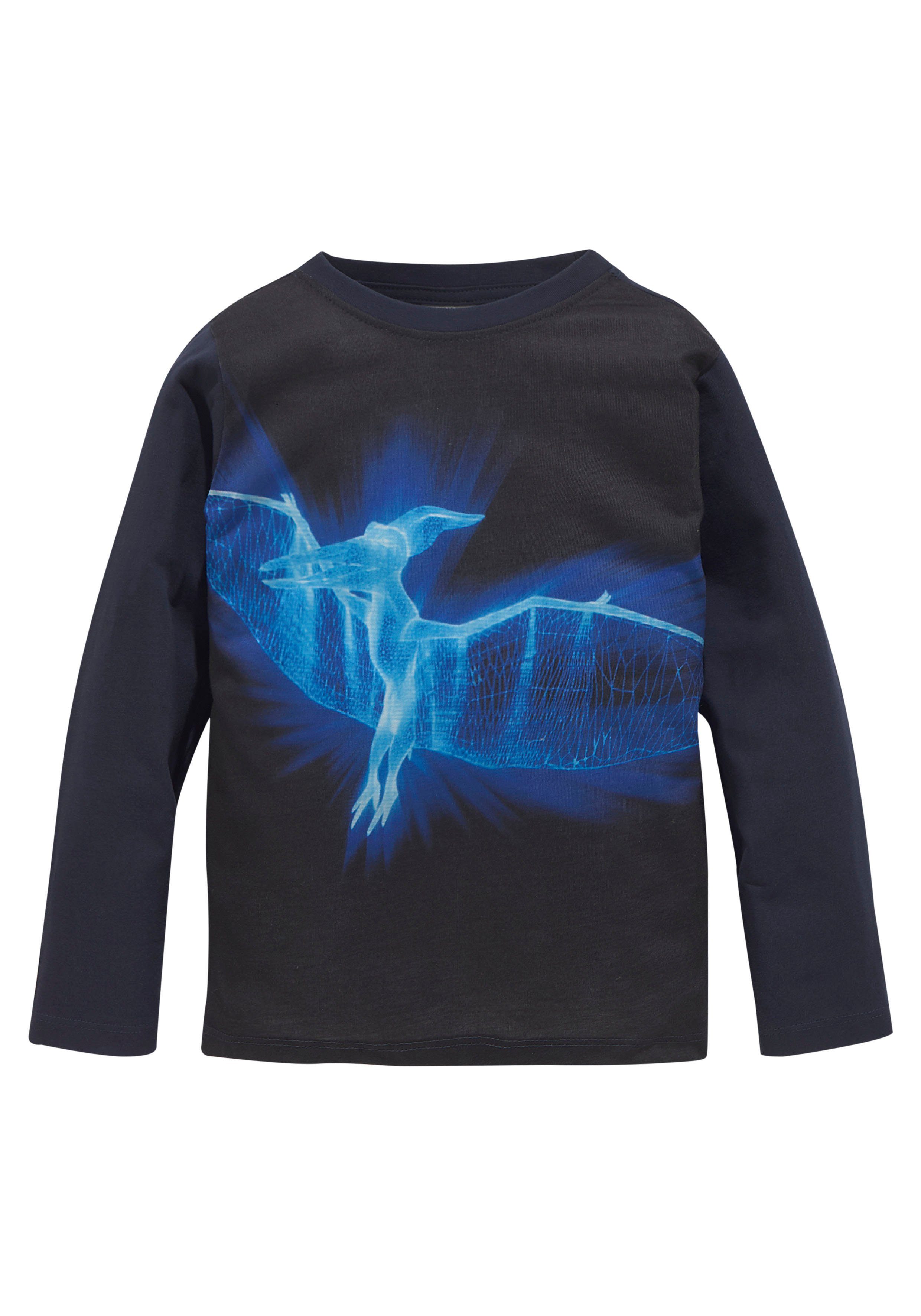 KIDSWORLD Langarmshirt FLYING DINO Langarm, Basic-Passform, bedruckt, Rundhalsausschnitt