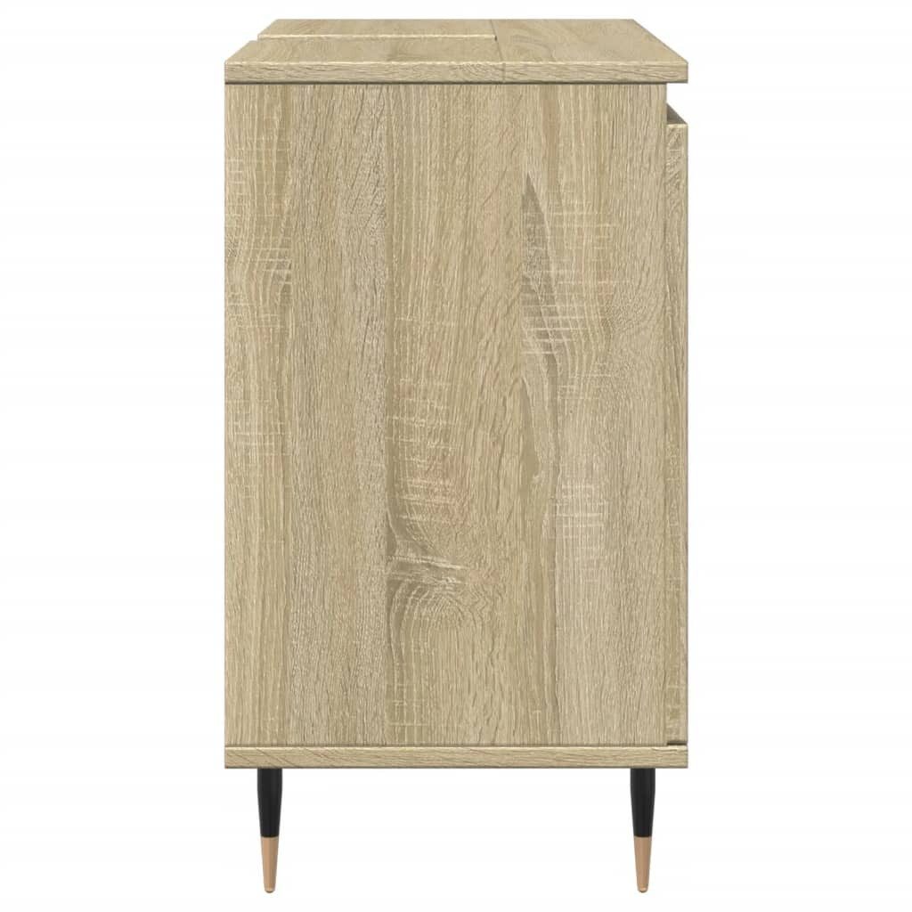 vidaXL Badezimmer-Set Badschrank Sonoma-Eiche 58x33x60 cm Holzwerkstoff, (1-St) – Bild 5 von 5