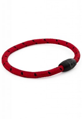 Akitsune Armband Silvus Nylonarmband - Mattschwarz - Rot-Schwarz 18,50cm