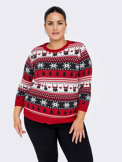 ONLY CARMAKOMA Strickpullover CARXMAS REINDEER LS O-NECK KNT