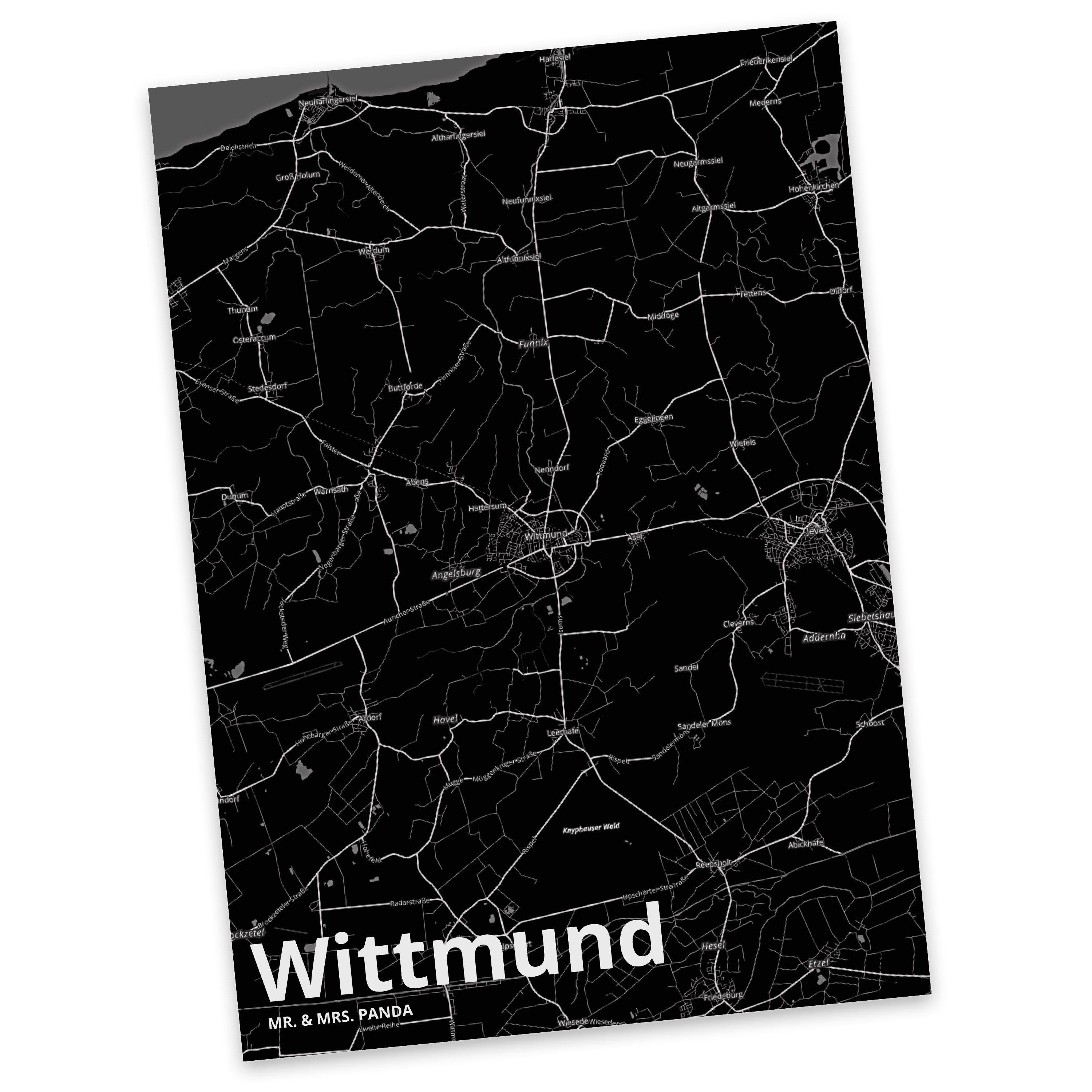 Mr. & Mrs. Panda Postkarte Landkarte Stadtplan, Map Karte Wittmund - Stadt Ansich Dorf Geschenk