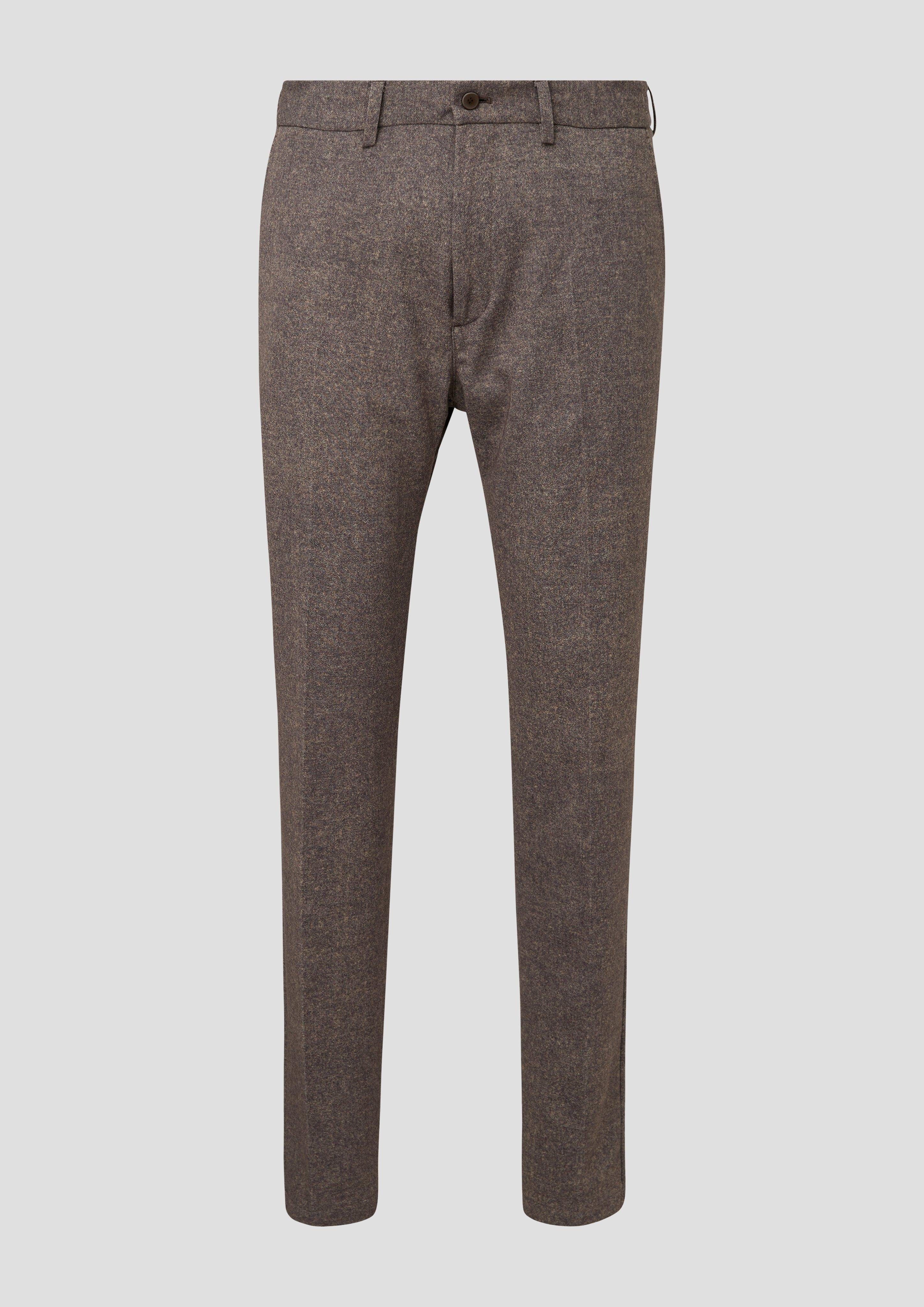 Tweed-Optik in Stoffhose Jersey Jogpants aus Slim: s.Oliver