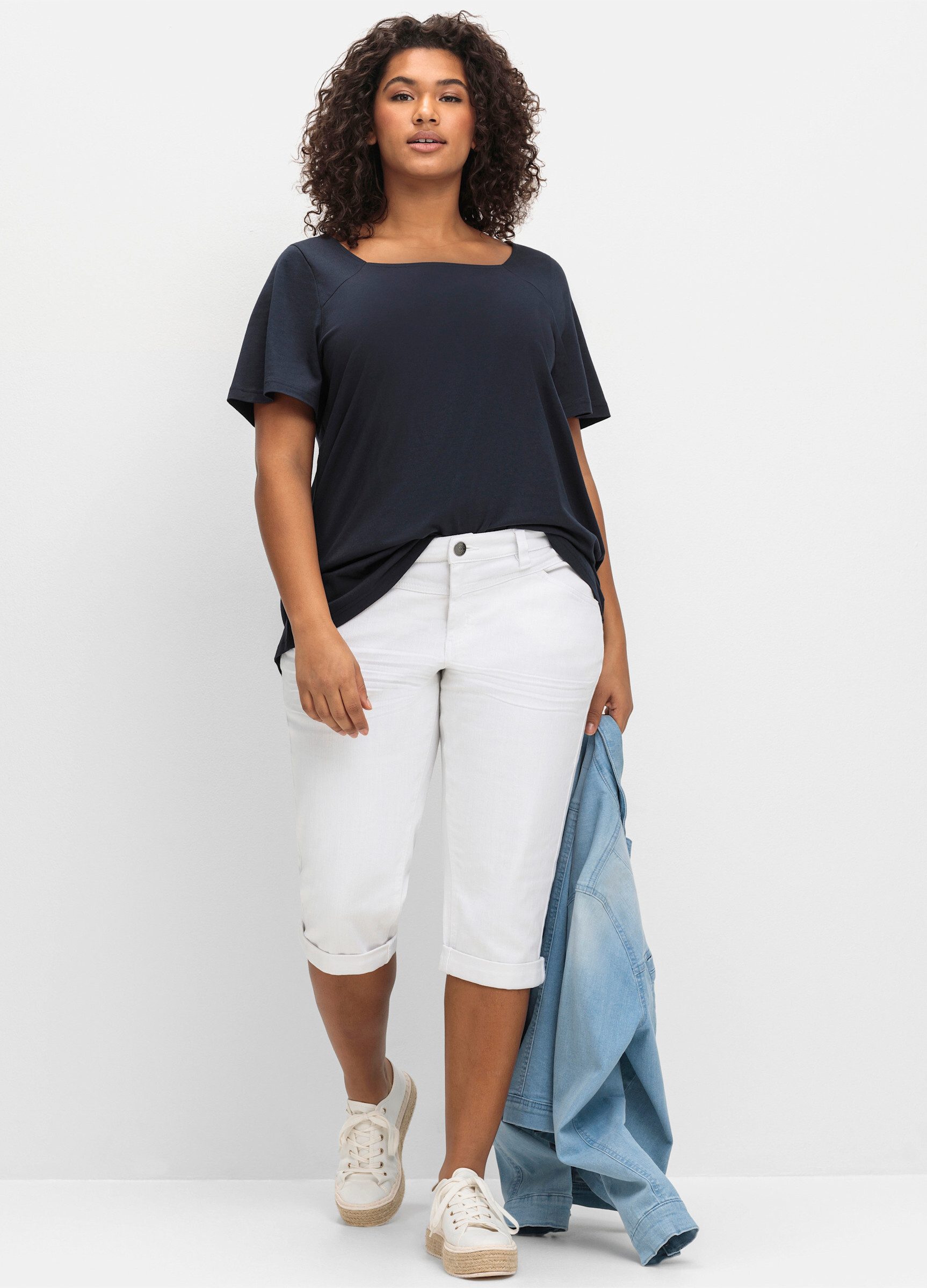 Sheego T-Shirt T-Shirt . mit Flügelärmeln und Karree-Ausschnitt günstig online kaufen