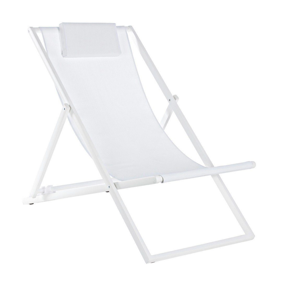 Gartenstuhl 4er Set Liegestühle Taylor 60,5 x 101,5 x 73,5 cm Aluminium und Textil