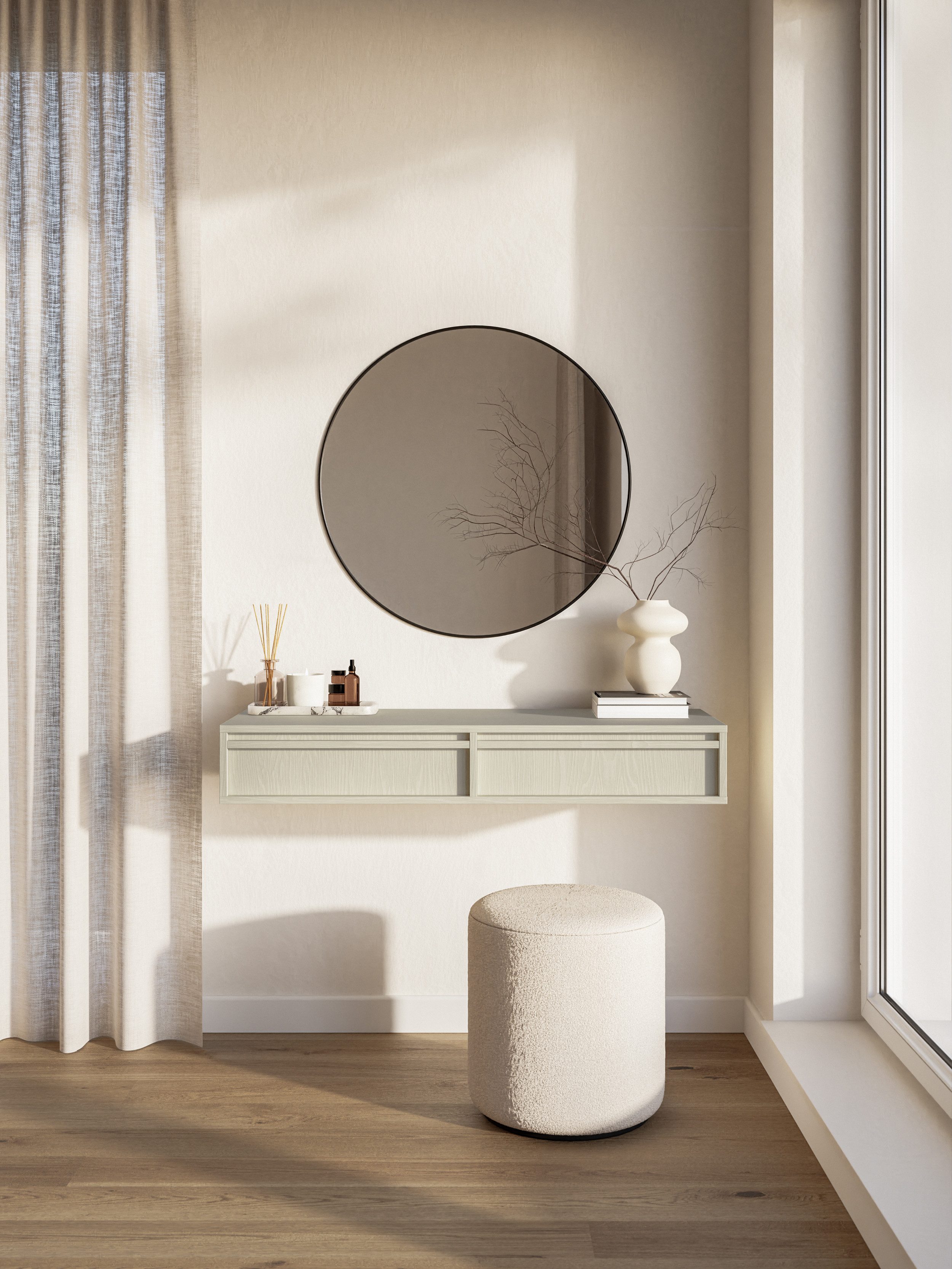 Selsey Schminktisch EVO, hängend mit 2 Schubladen, 110 cm günstig online kaufen