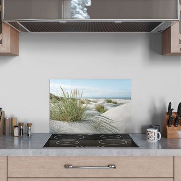 DEQORI Küchenrückwand 'Dünen an Nordseeküste', Glas Spritzschutz Badrückwand Herdblende