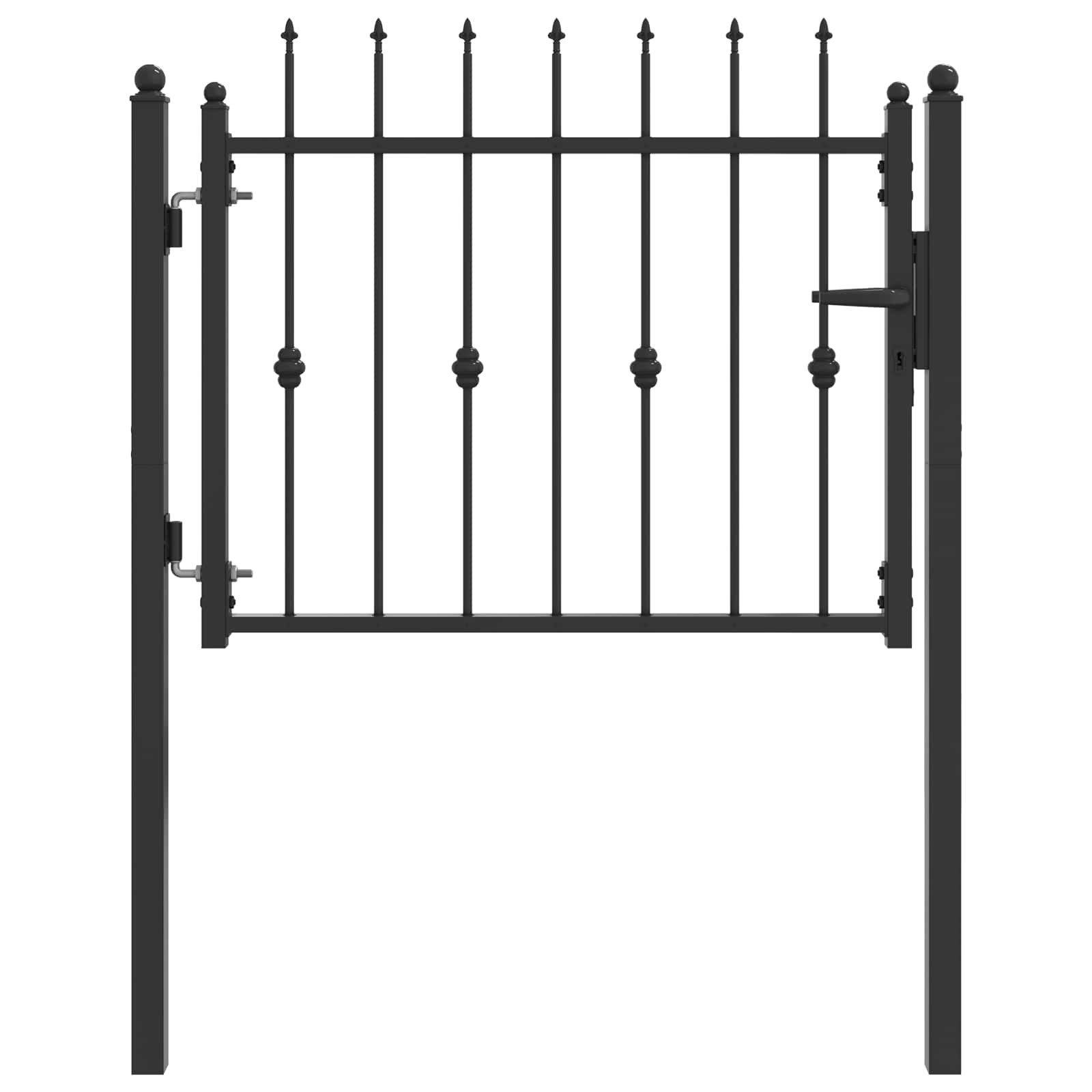 vidaXL Gartentor Zauntor ASTEN 100 x 75 cm Metall Schwarz Abschließbar