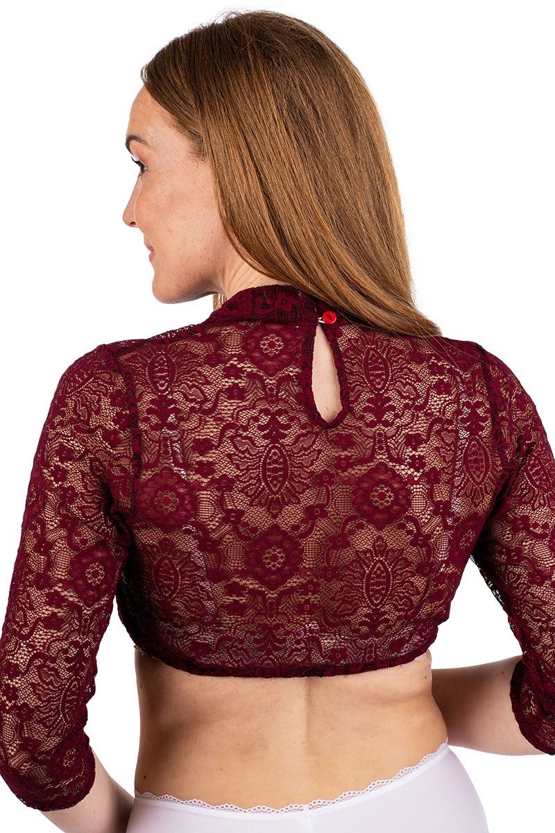 Hammerschmid Dirndlbluse Dirndlbluse - BABSI - weinrot günstig online kaufen