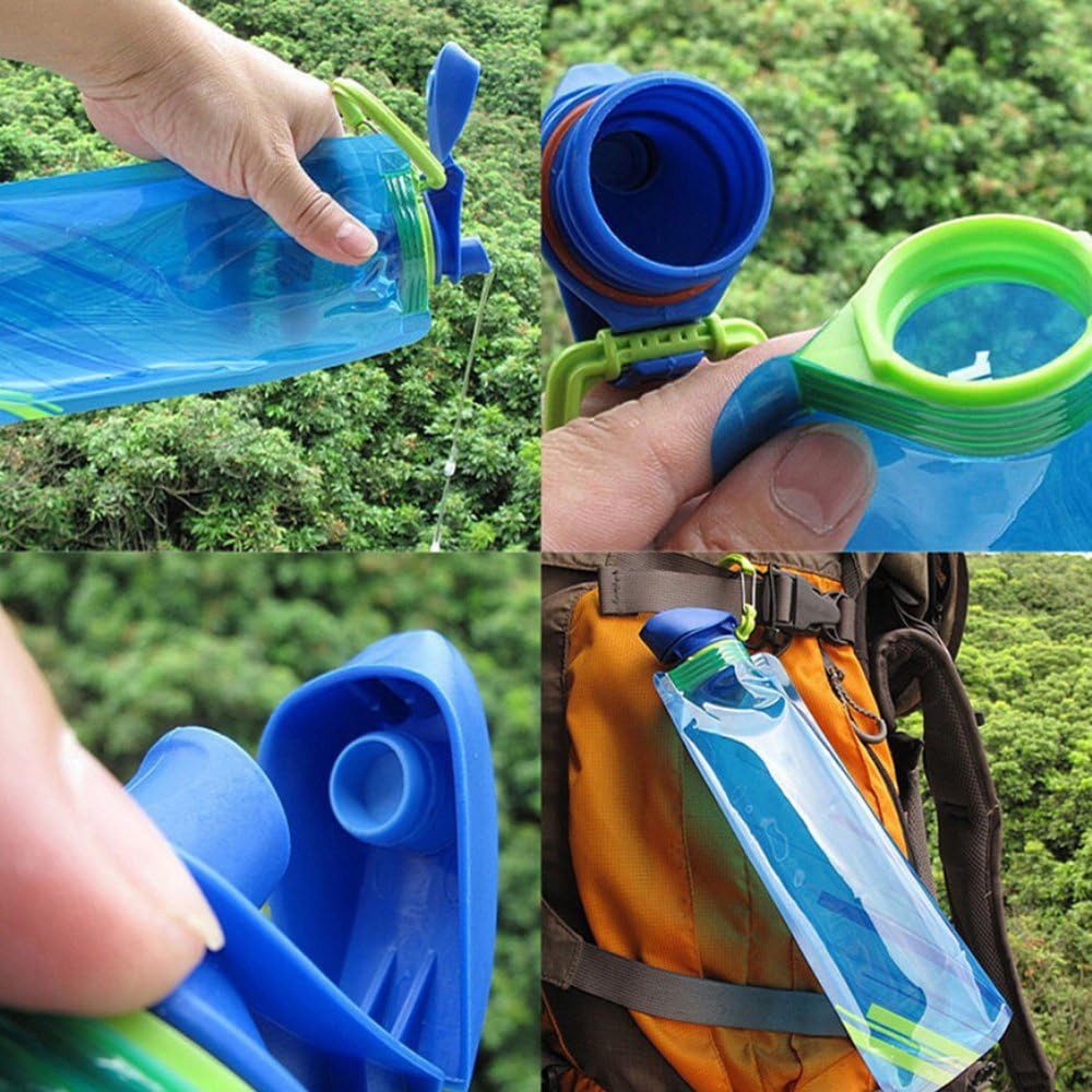 FELIXLEO Trinkflasche Unisex 3er Set 700ml Faltbare Wasserflaschen, wiederverwendbar.