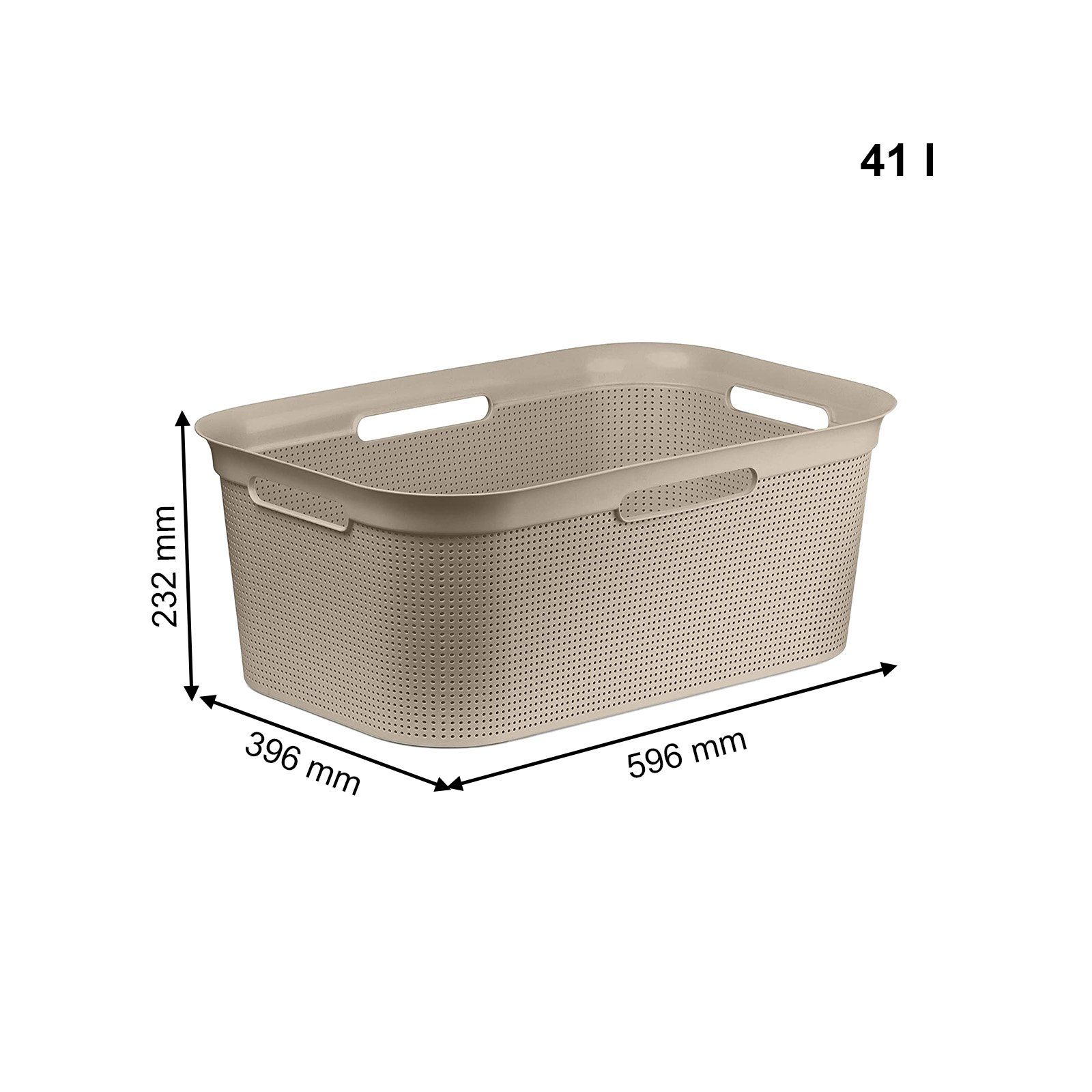 ROTHO Wäschekorb 4er-Set Wäschekorb BRISEN 41 l, flexibel & modern mit 4 Griffen (Wäschekorbset, 4er-Set), Belüftete Rattanstruktur verhindert Gerüche & sorgt f – Bild 4 von 5