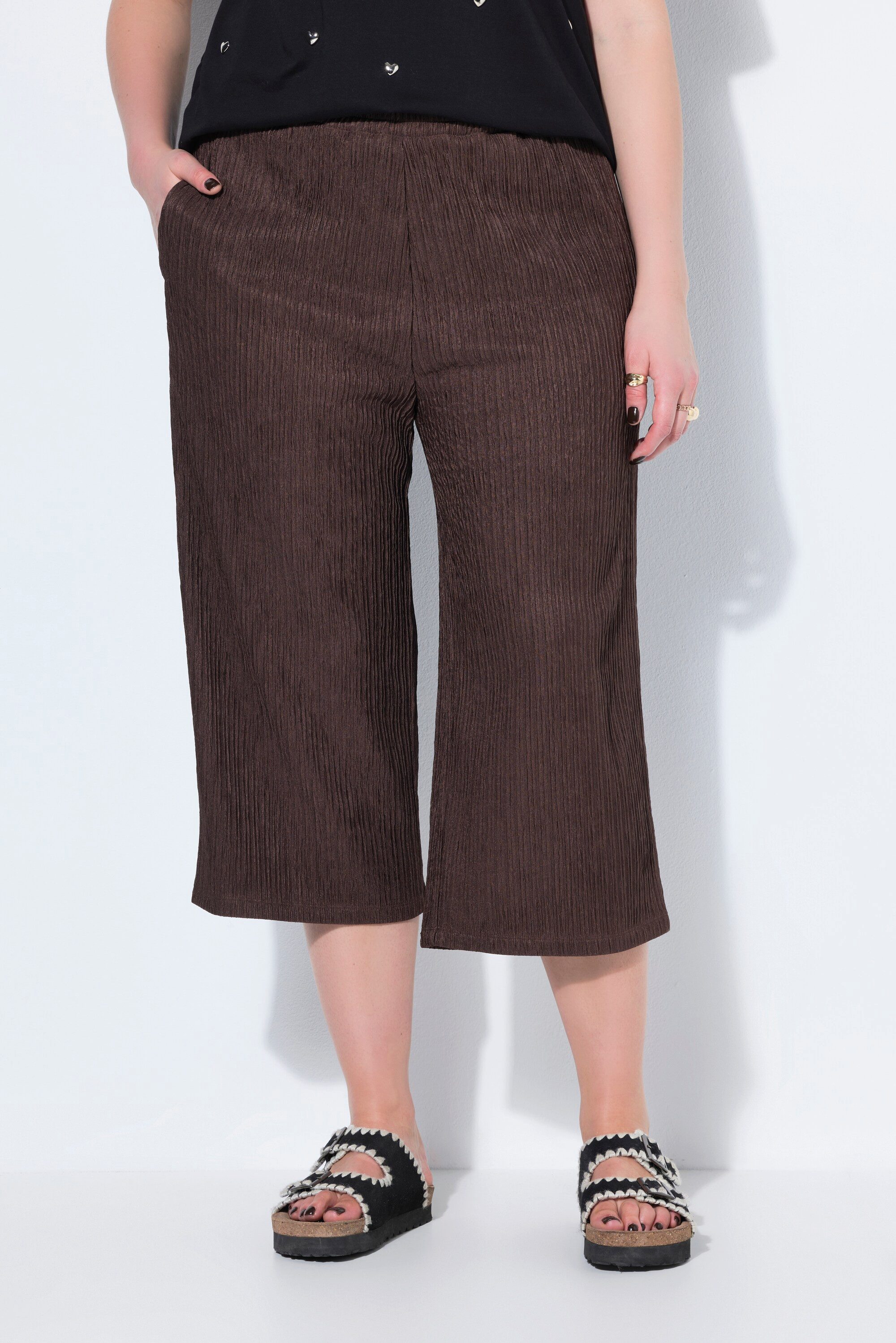 Studio Untold Schlupfhose Culotte Wide Legs Jersey mit Struktur