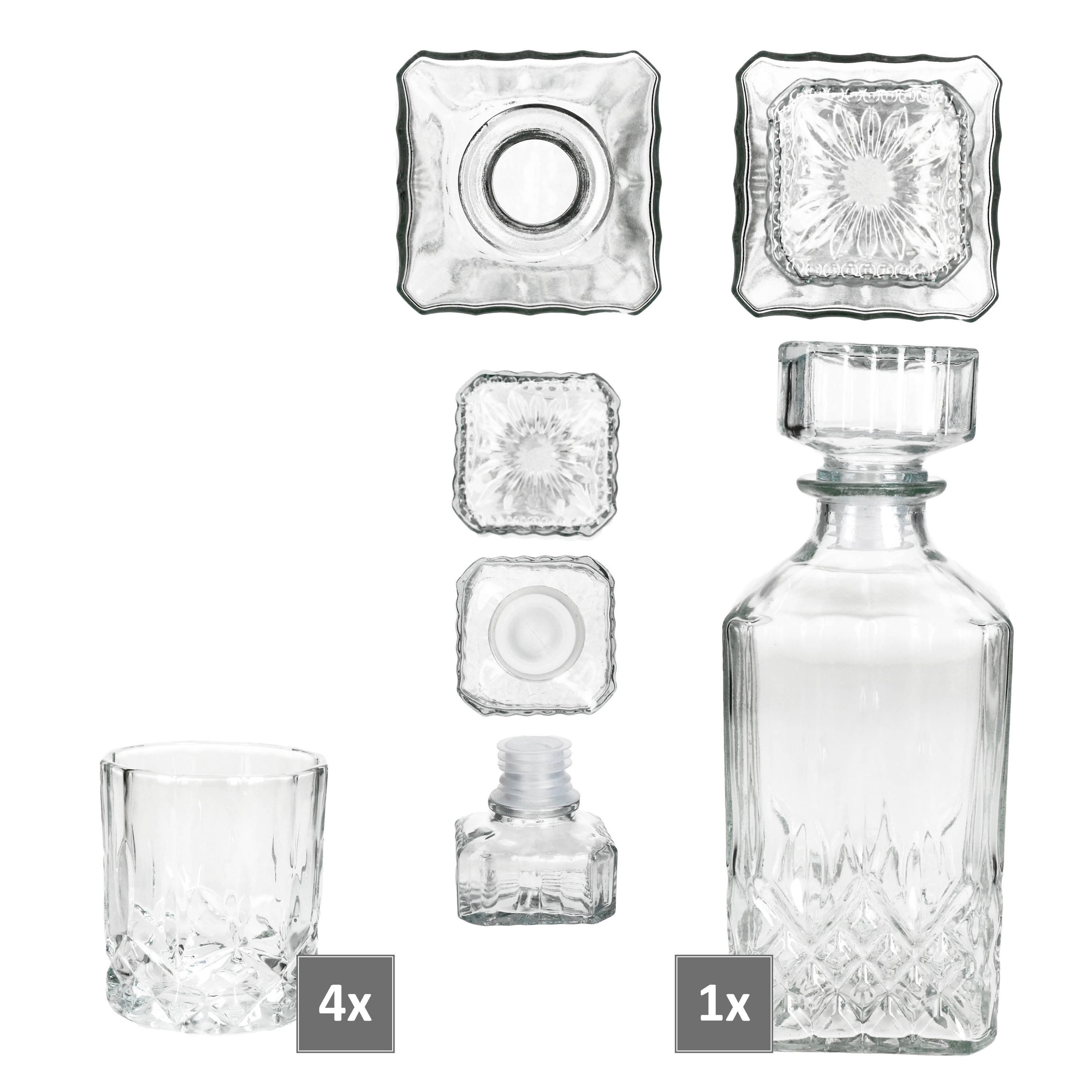 MamboCat Whiskyglas 5tlg Set Whilly Whiskykaraffe 720ml + 4 Tumbler Dekanter, Glas – Bild 4 von 5