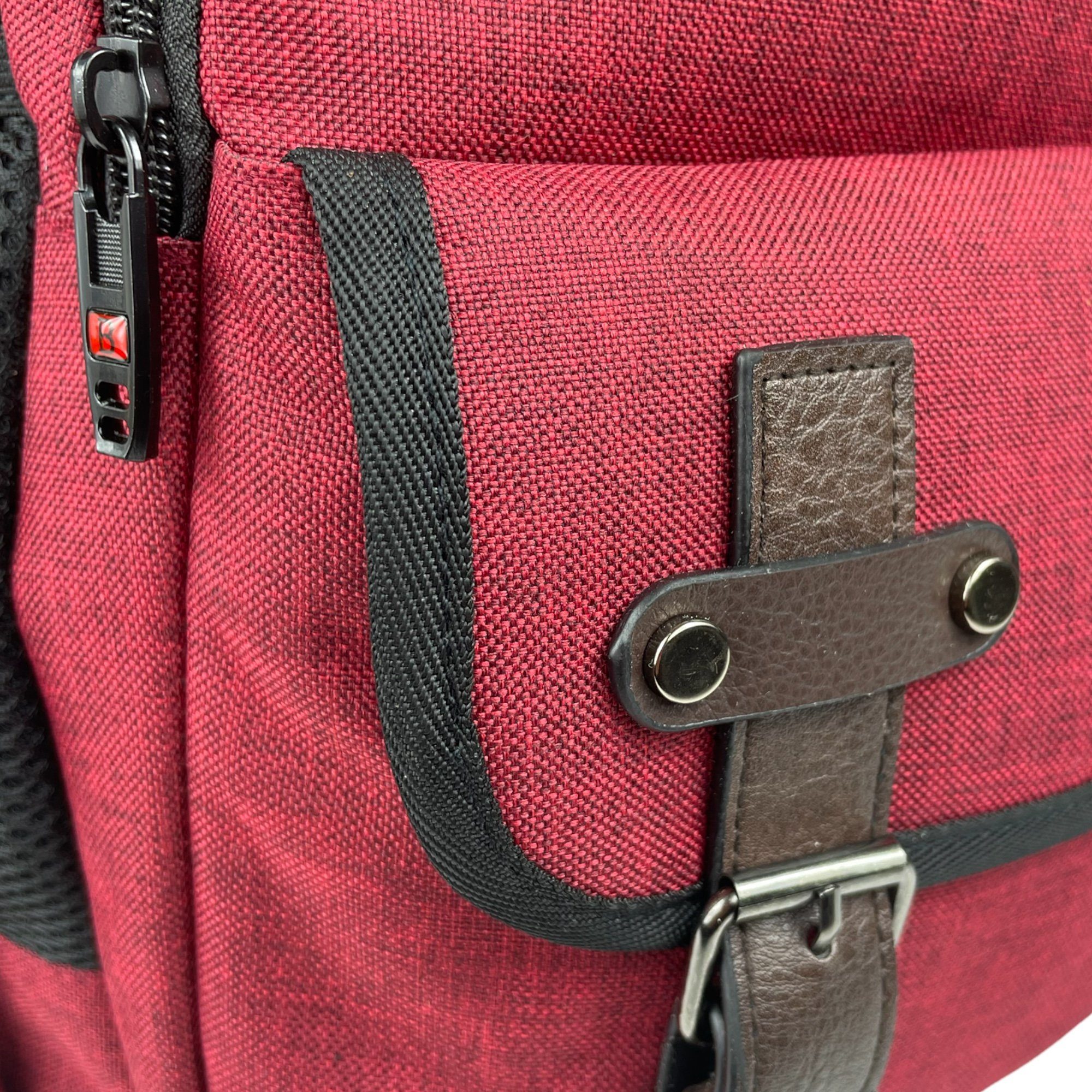 Taschen4life Schulrucksack Rucksack aus Stoff - Cityrucksack D9022, strapazierfähig und gut gepolstert, ideal für Schule, Arbeit, Sport