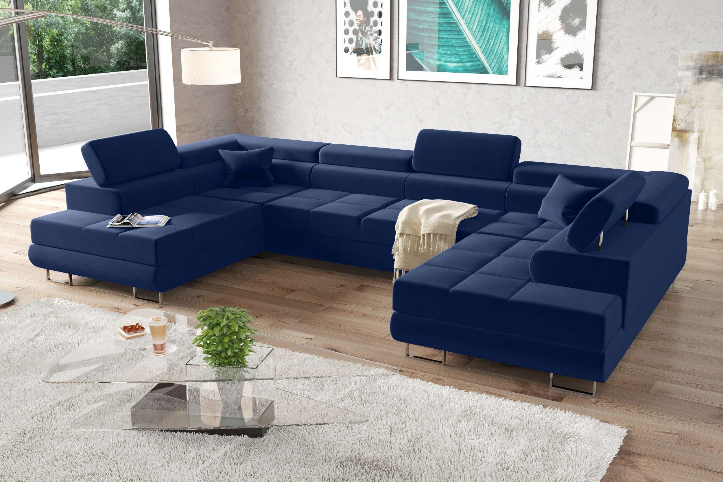 99rooms Wohnlandschaft Marokko XL, U-Form, mit Bettfunktion und Bettkasten, Kopfteilverstellung, Relaxfuktion