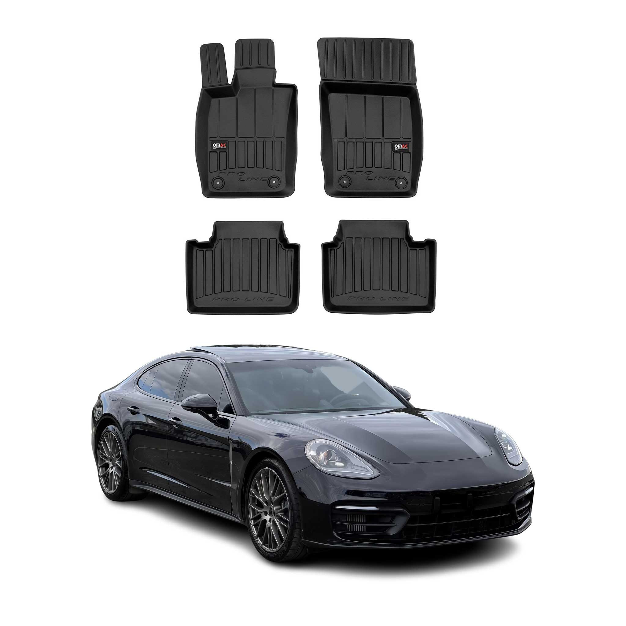 OMAC Auto-Fußmatten für Porsche Panamera 971 2017-2024 Schwarz 4 tlg TPE (4 St), für Porsche Panamera 971 2017-2024 Porsche Panamera 971 2017-2024, Antirutsch,Wasserfest,Einfache Installation