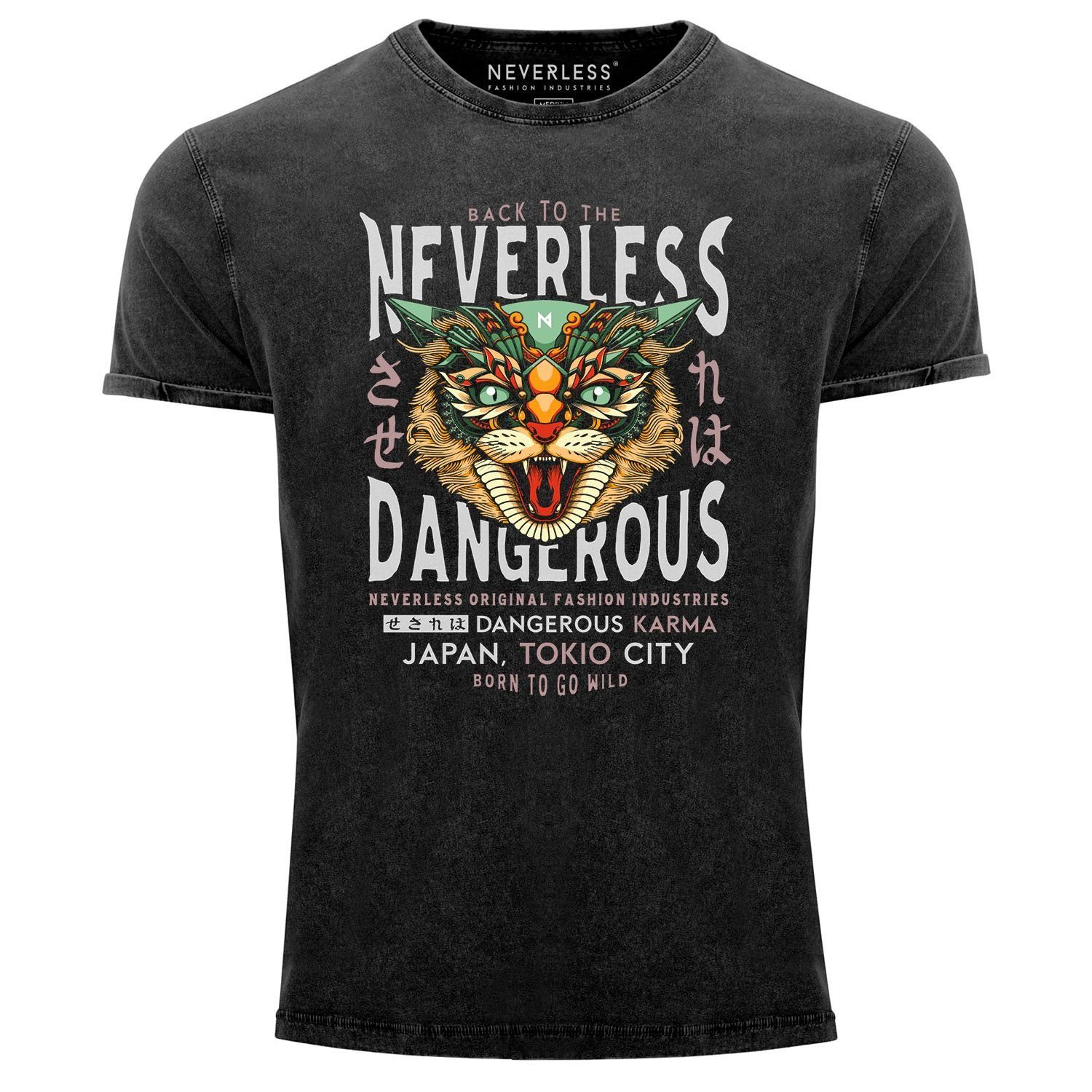 Print-Shirt Neverless® Herren T-Shirt Vintage Shirt Printshirt Design Print