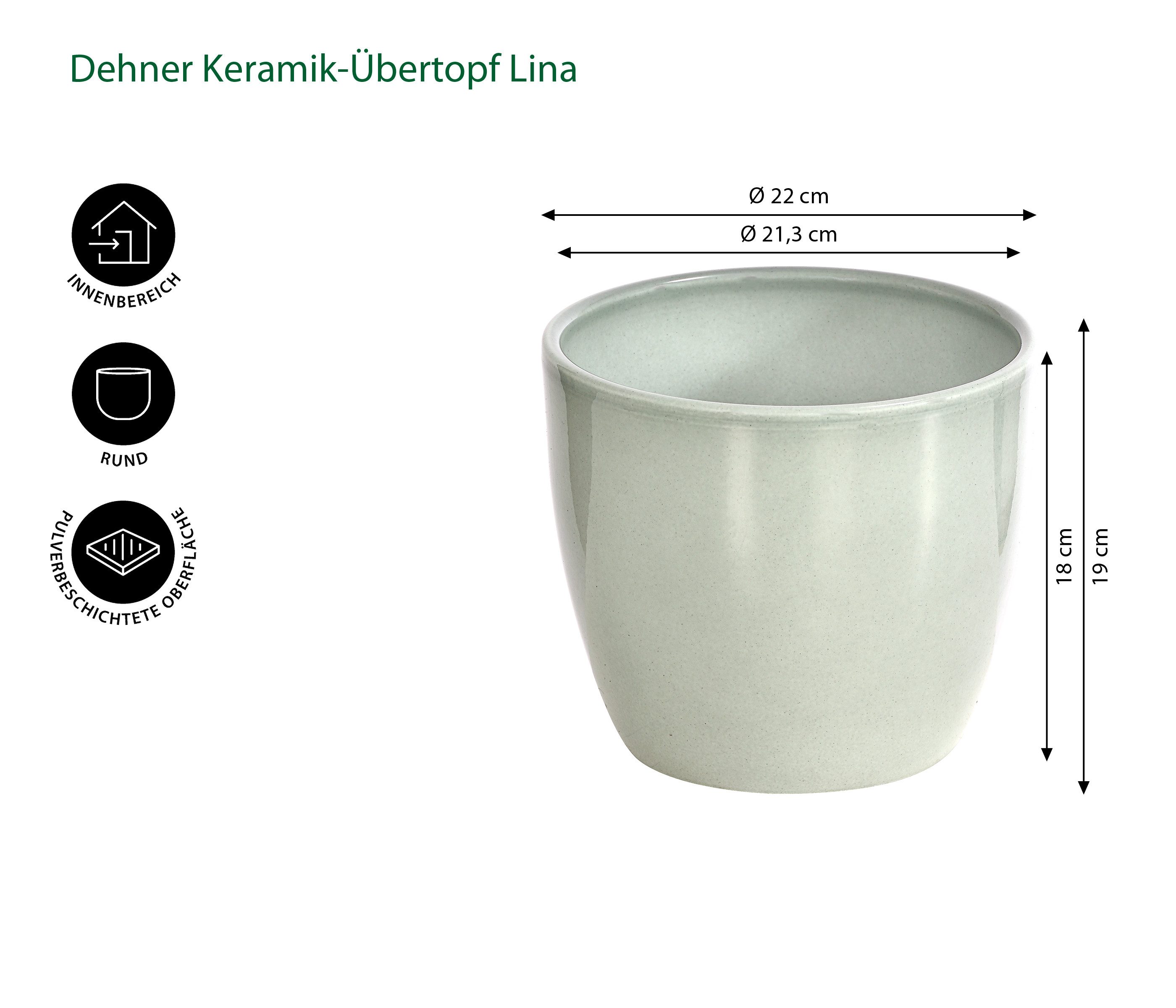 Dehner Übertopf Lina, Ø 22 - günstig online kaufen