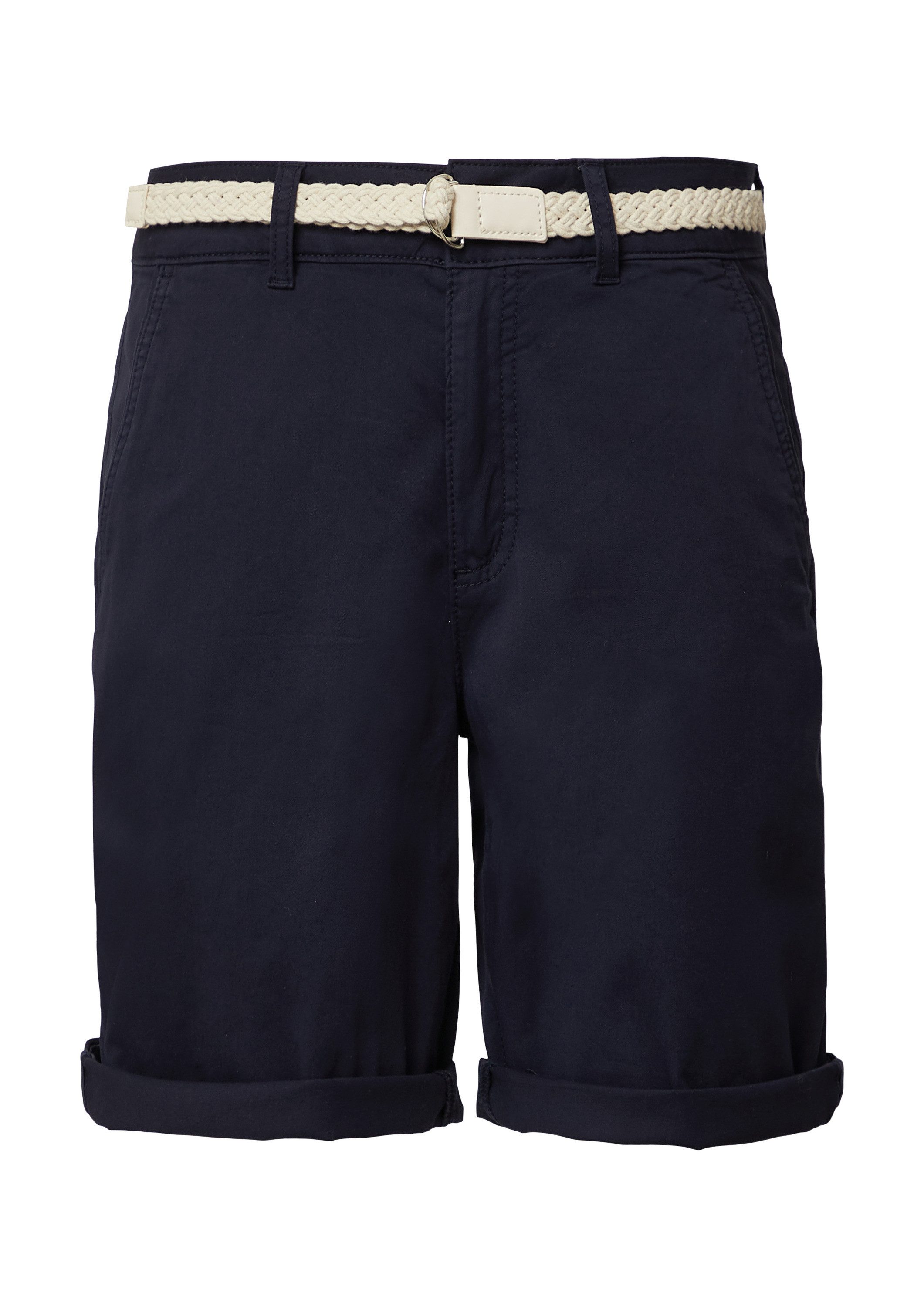 s.Oliver Shorts Hose Shorts mit geflochtenem Gürtel und Garment Dye günstig online kaufen