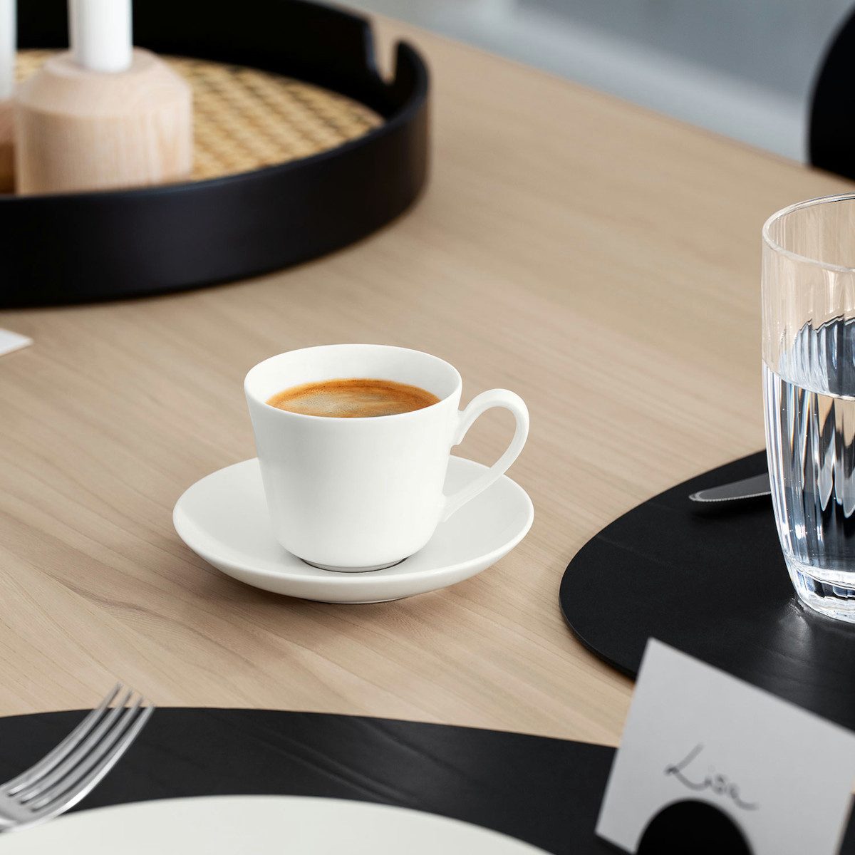 Villeroy & Boch Espressotasse Twist White Mokka-/Espressoobertasse 0,1 l, Premium Bone Porcelain