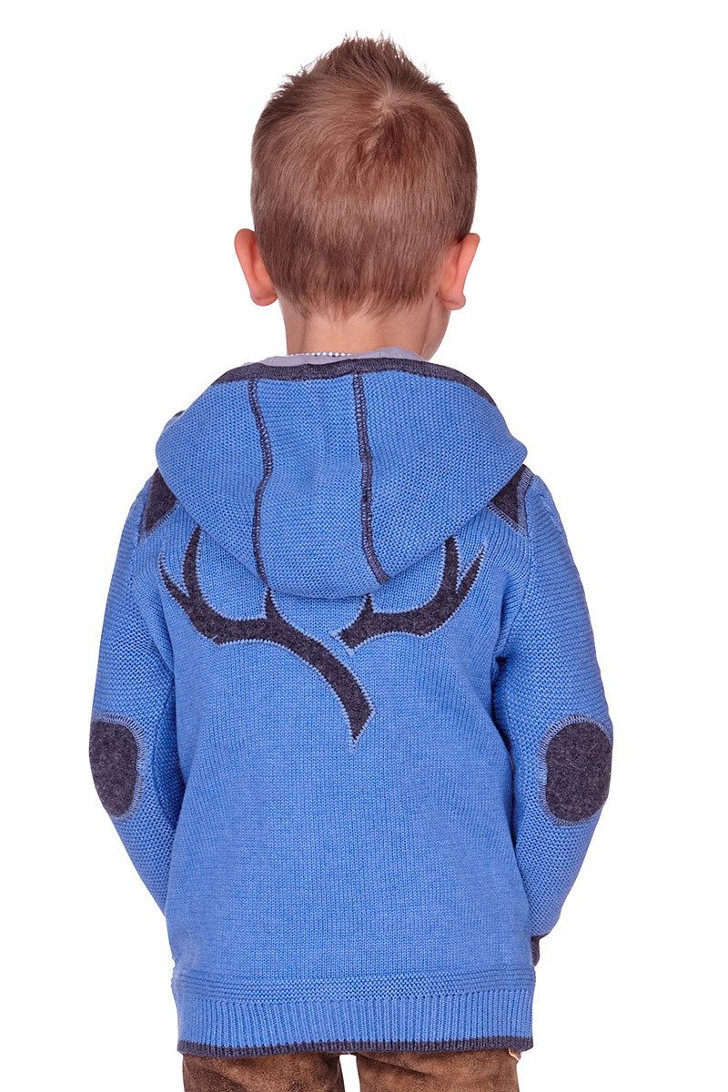 Spieth & Wensky Trachtenjacke Strickjacke Kinder - SPECHT - blau/grau, grau/blau